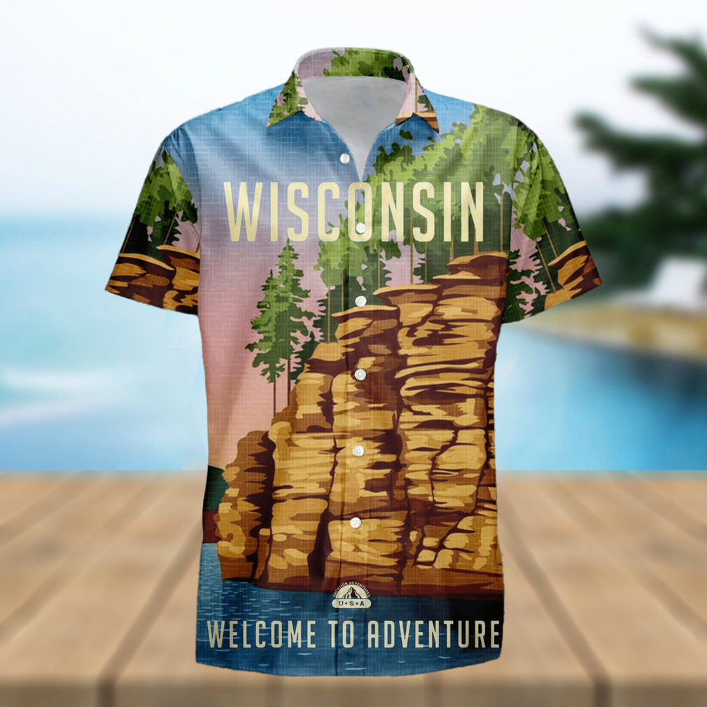 Wisconsin Retro Style Travel Summer 3D Hawaiian Shirt Gift For Men And Women Fans - Limotees