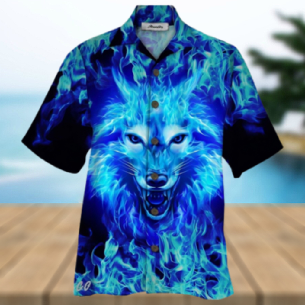 Wolf Blue High Quality Unisex Hawaiian Shirt - Limotees