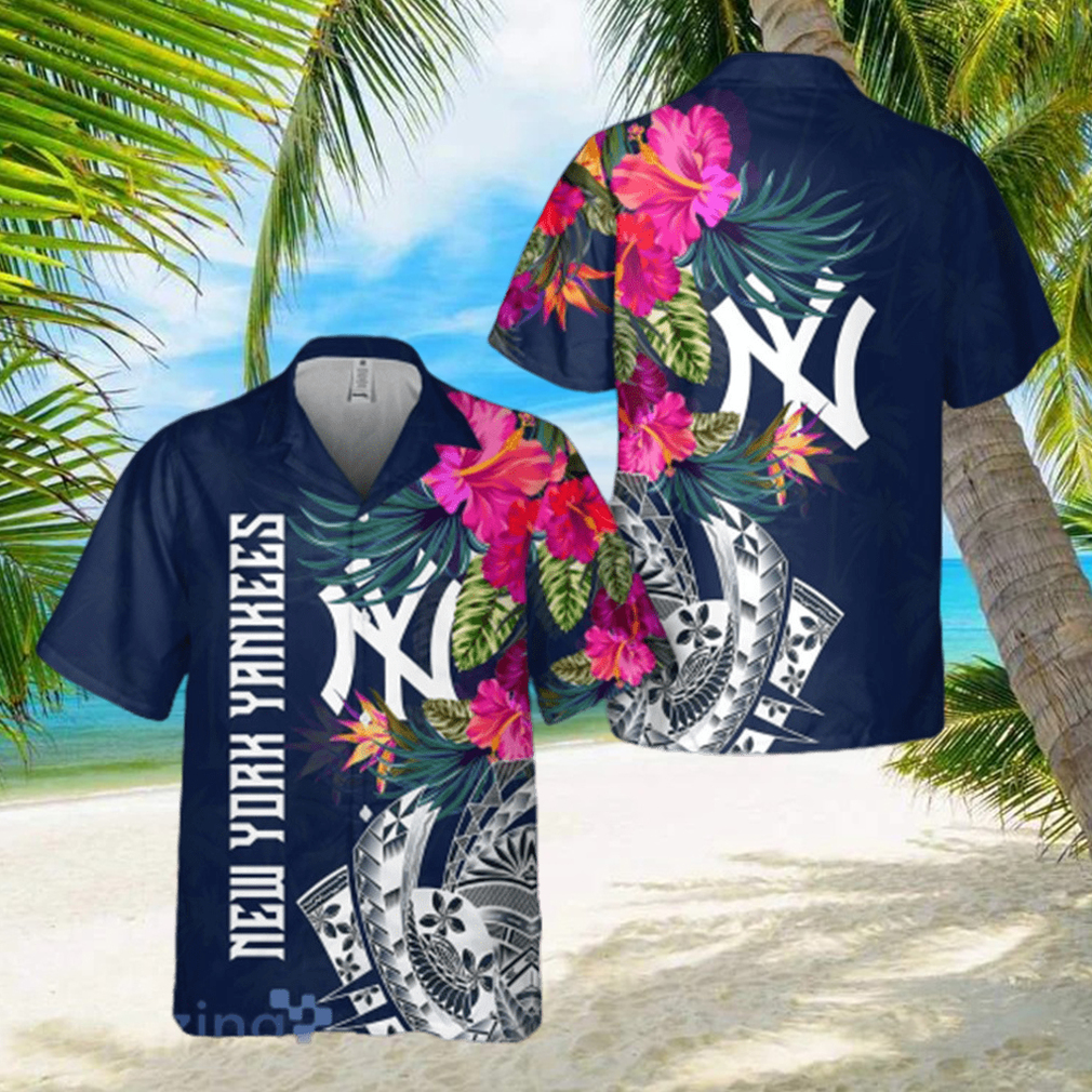 Women s New York Yankees Flower Hawaiian Shirt - Limotees