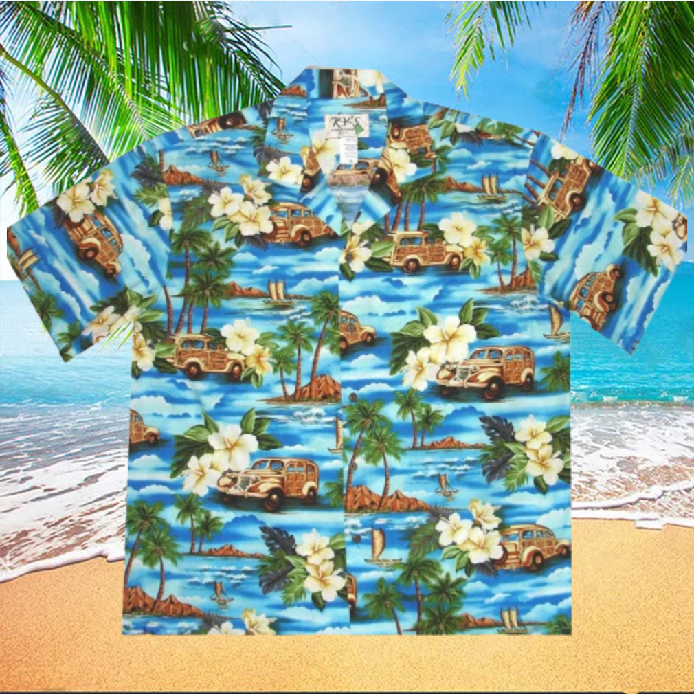 Woody Wagon Car Vintage Hawaiian Aloha Shirts - Limotees