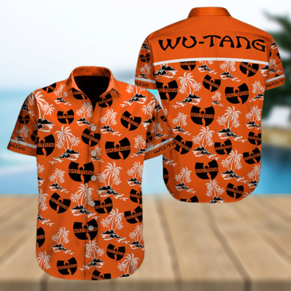 Wu Tang Coconut Orange Color Button Shirt Wu Tang Hawaiian Shirt Music Band Button Shirt Music Band Hawaiian Shirt - Limotees