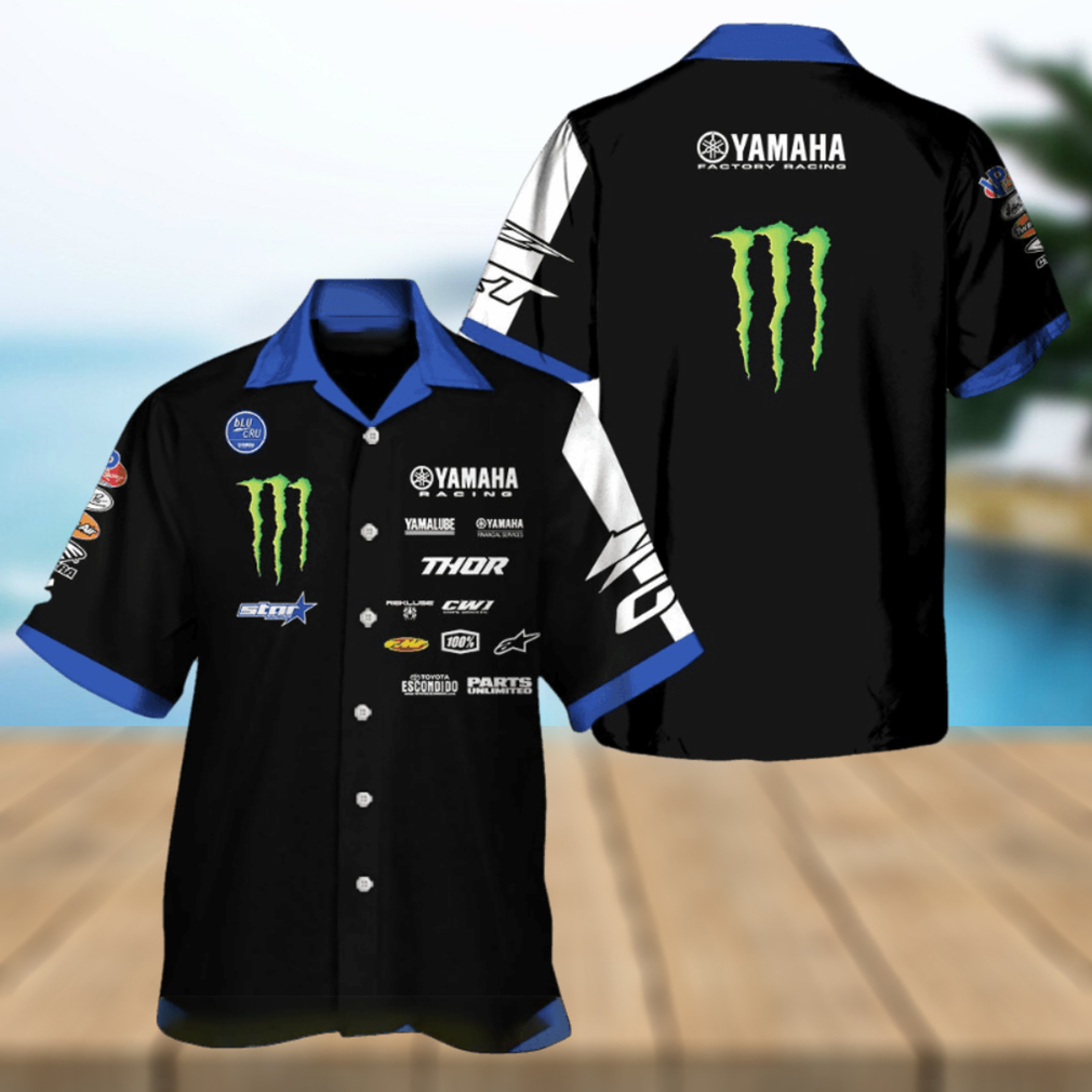 Yamaha Racing Monster V2 Dark Blue Hawaiian Shirt - Limotees