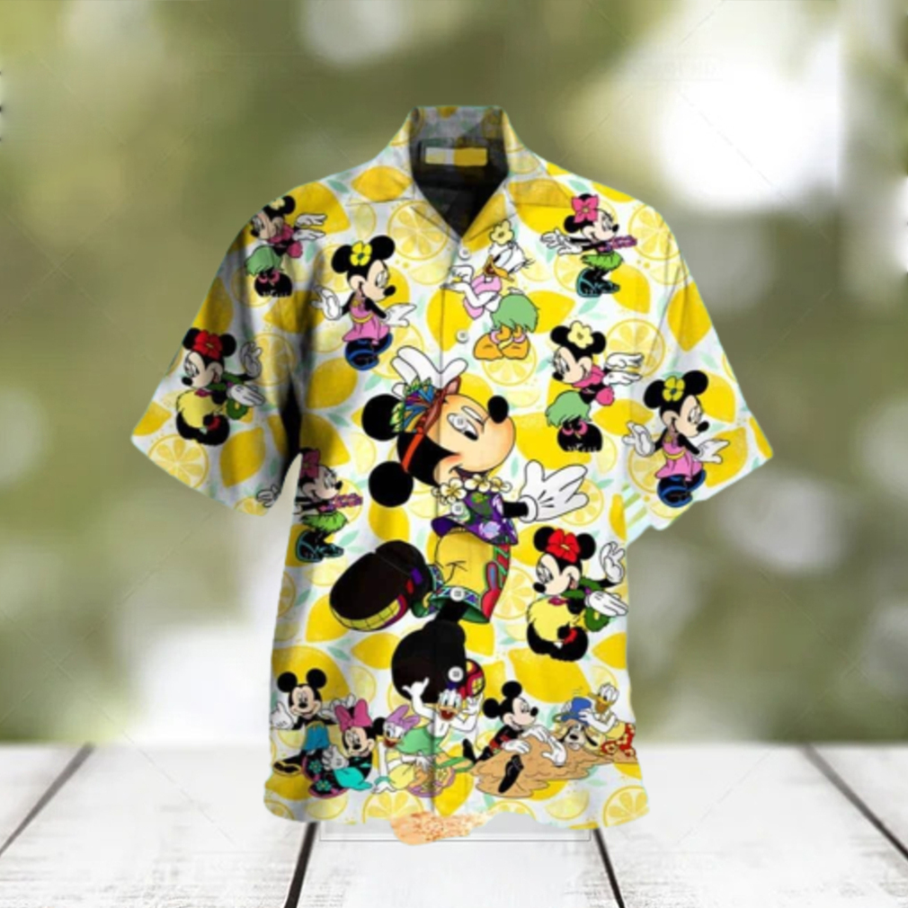 Yellow Lemon Mickey Mouse Hawaiian Shirt Summer Gift For Friend - Limotees