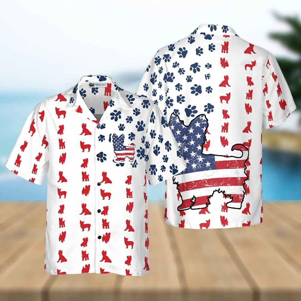 Yorkie American Flag Hawaiian Shirt - Limotees