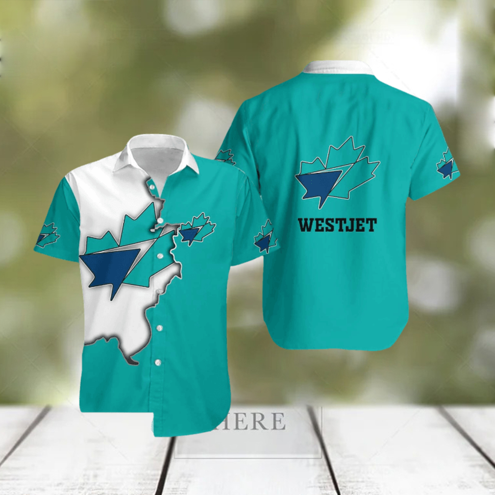 westjet Logo Souvenir All Over Print Hawaiian Shirt Tropical Aloha For Mens Tropical Summer - Limotees