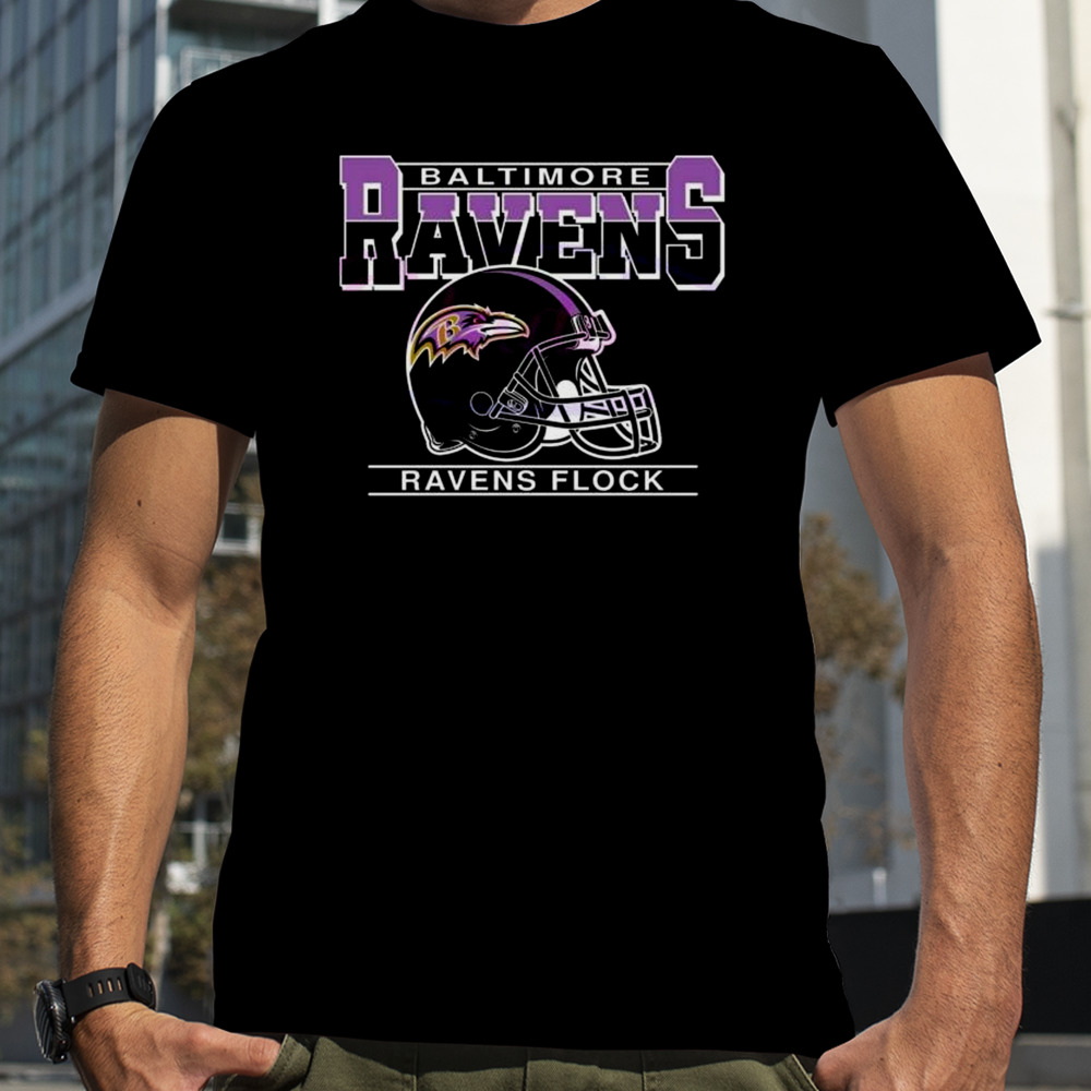 Baltimore Ravens Flock Helmet T-Shirt