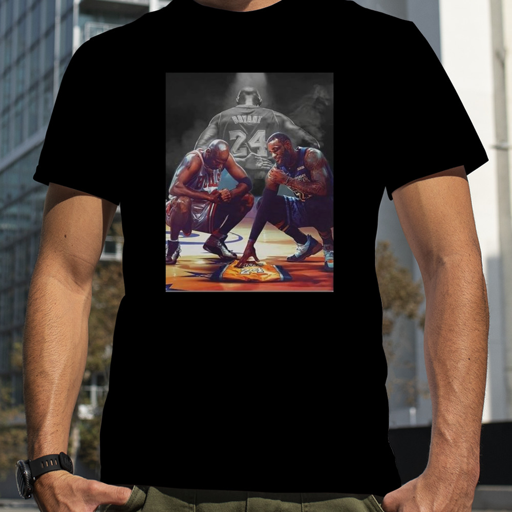 Basketball Game NBA Poster Lebron And Jordan Pays Tribute To Kobe Bryant Mamba Forever T-Shirt