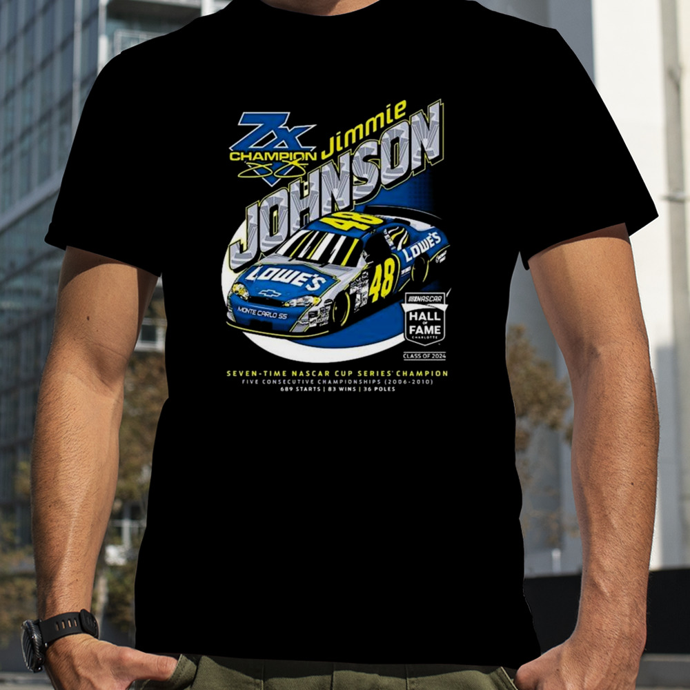 Jimmie Johnson Checkered Flag Sports Black NASCAR Hall of Fame Class of 2024 Shirt