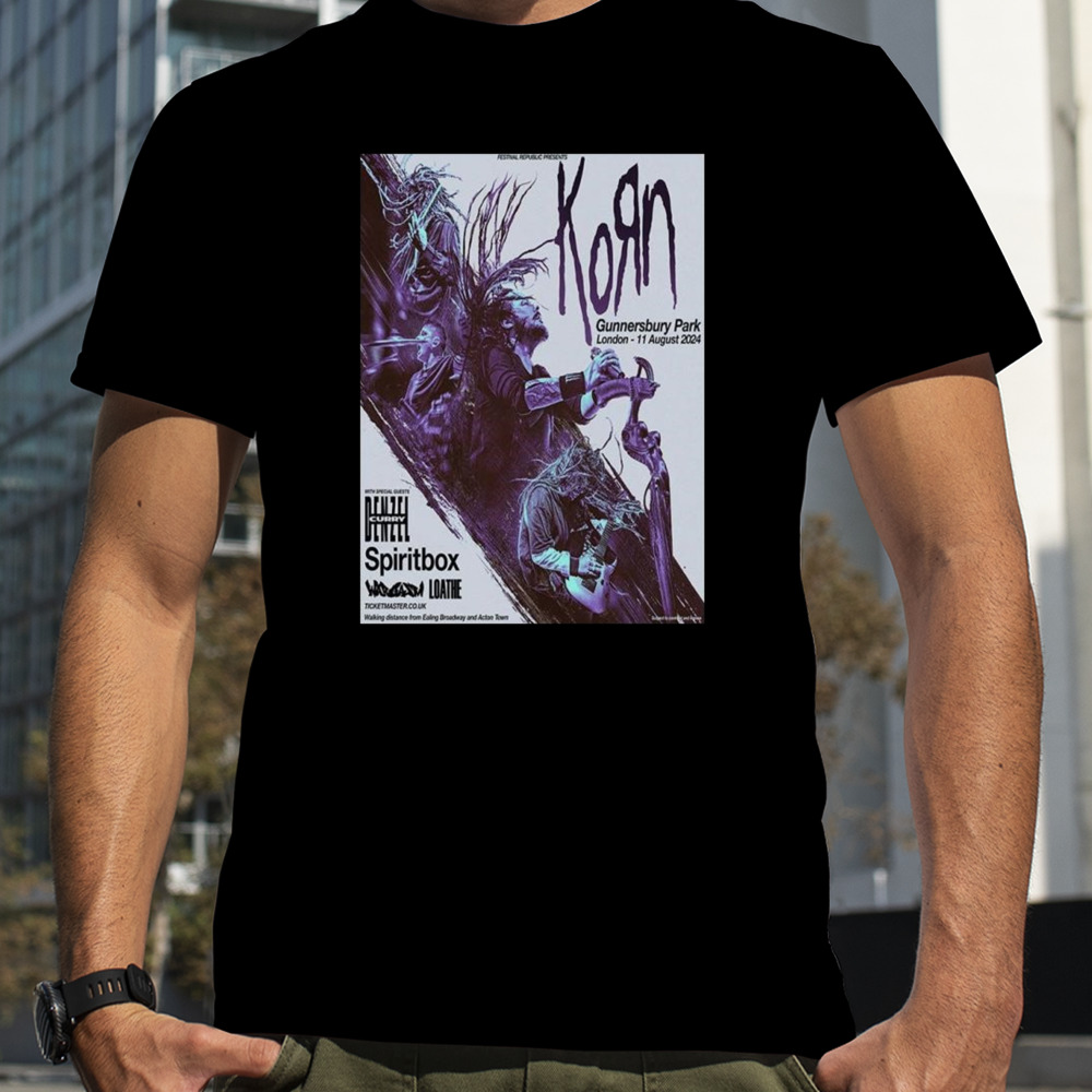 Korn In Gunnersbury Park London On 11 August 2024 Line Up T-shirt