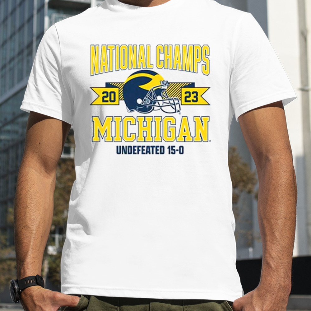 Michigan football National Champions Arched helmet shirt