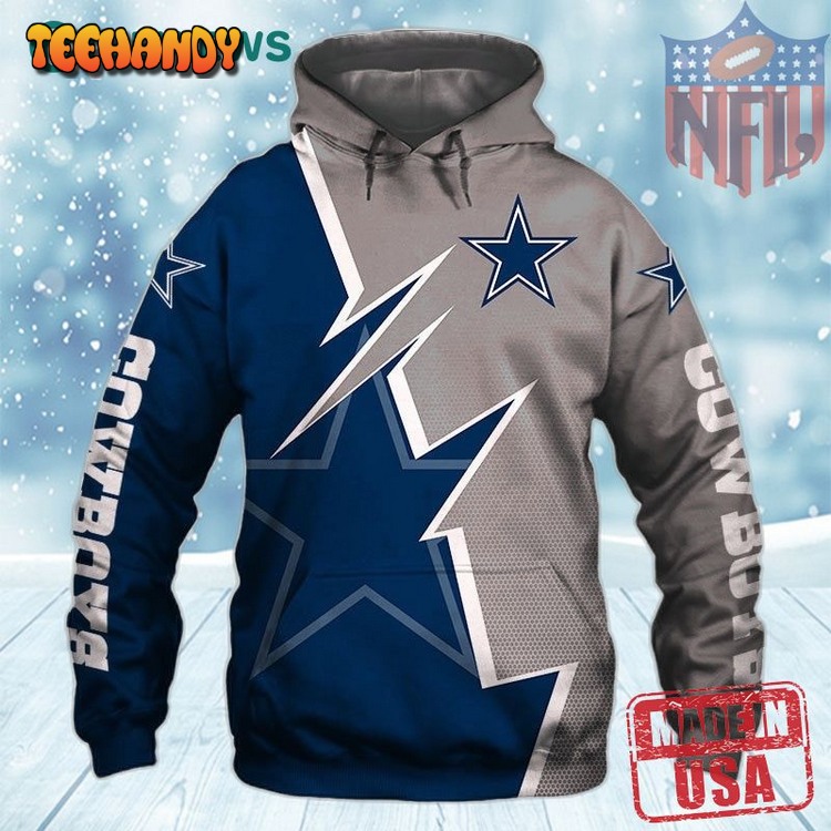 3D Graphic Hoodie Sweatshirt Dallas Cowboys Zigzag Style