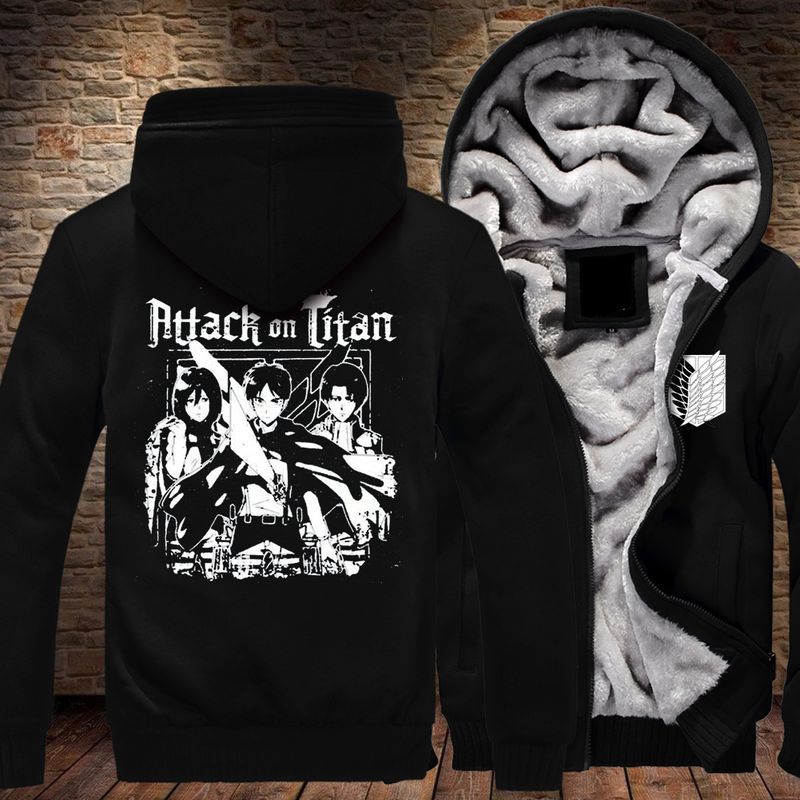 Attack On Titan Over Print 3d Fleece Zip Hoodie