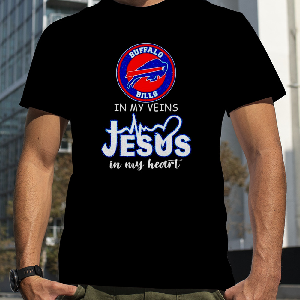 Buffalo Bills in my veins Jesus in my heart diamond shirt