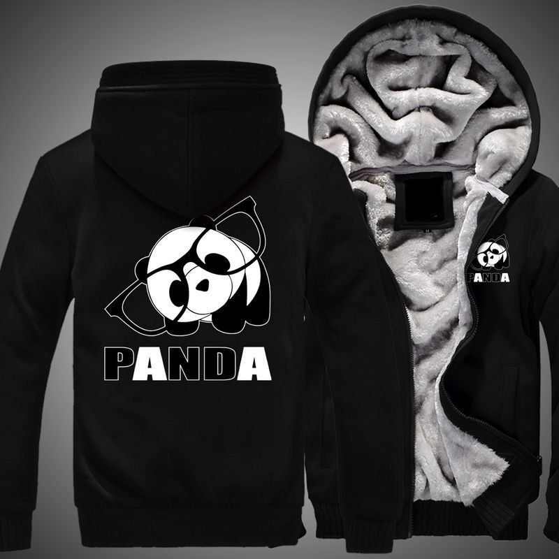 Cute Panda Over Print 3d Fleece Zip Hoodie