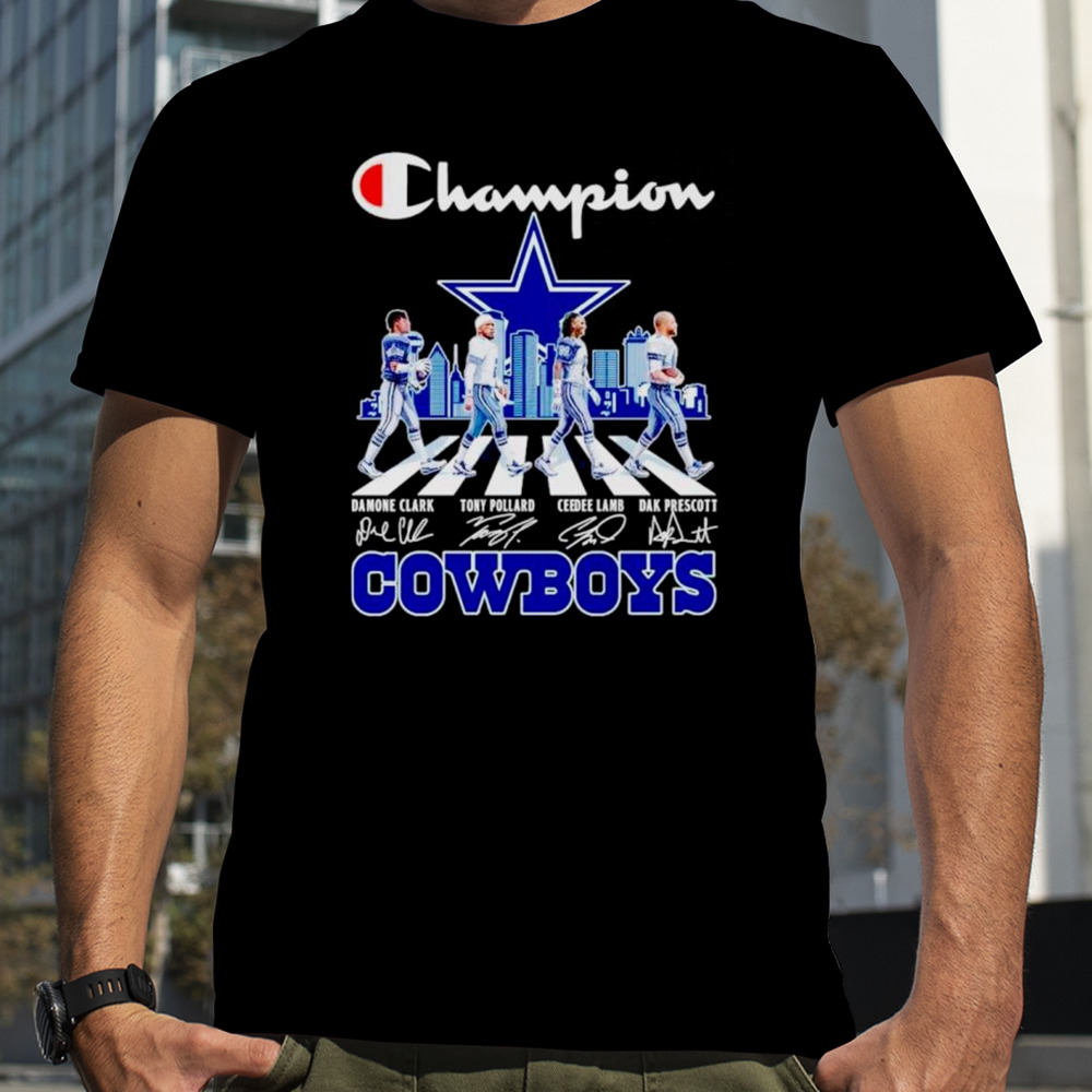 Dallas Cowboys Champions Abbey Road signatures skyline shirt