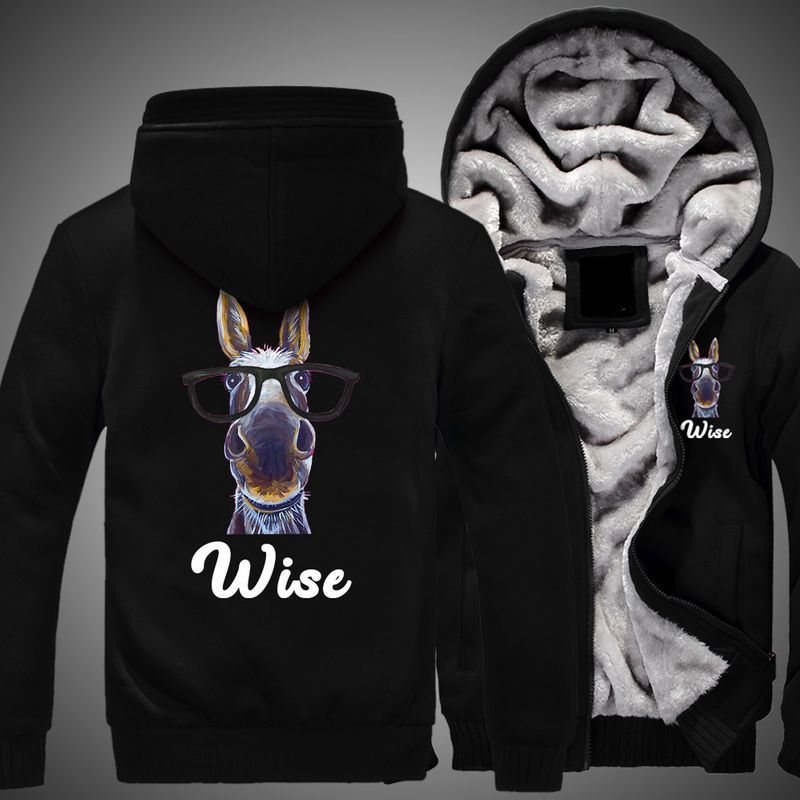 Donkey Wise Over Print 3d Fleece Zip Hoodie