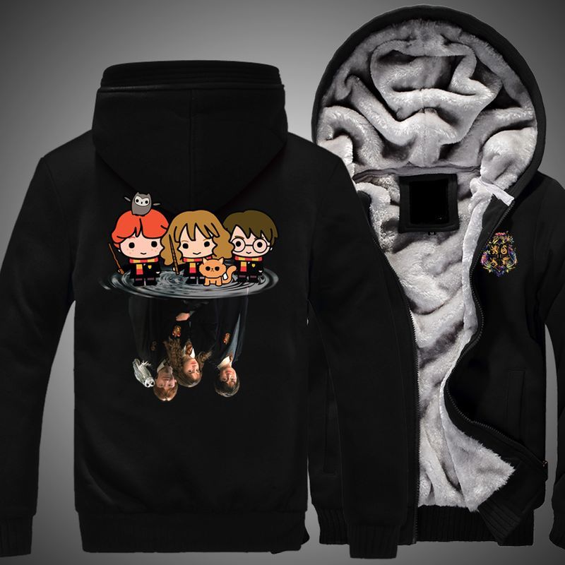 Harry Potter And Friends, Hermione Granger, Ron Weasley Print 3d Fleece Zip Hoodie