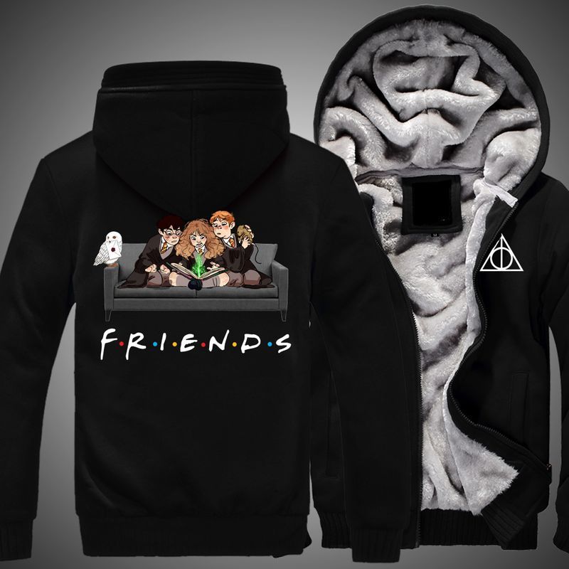 Harry Potter And Friends On The Sofa Print 3d Fleece Zip Hoodie