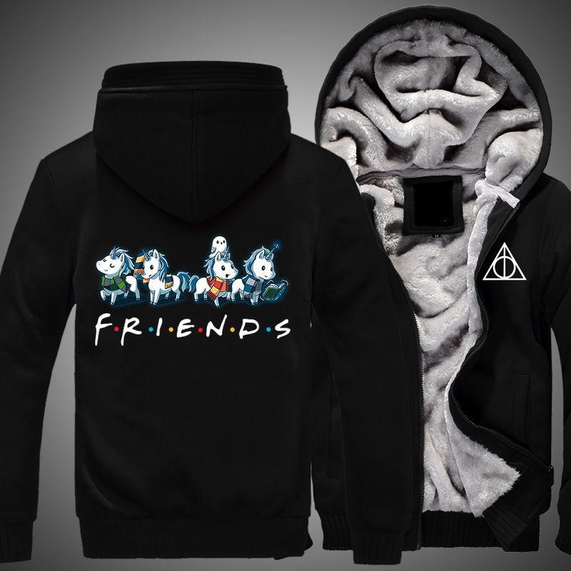 Harry Potter, Unicorns, Friends Tv Show Over Print 3d Fleece Zip Hoodie