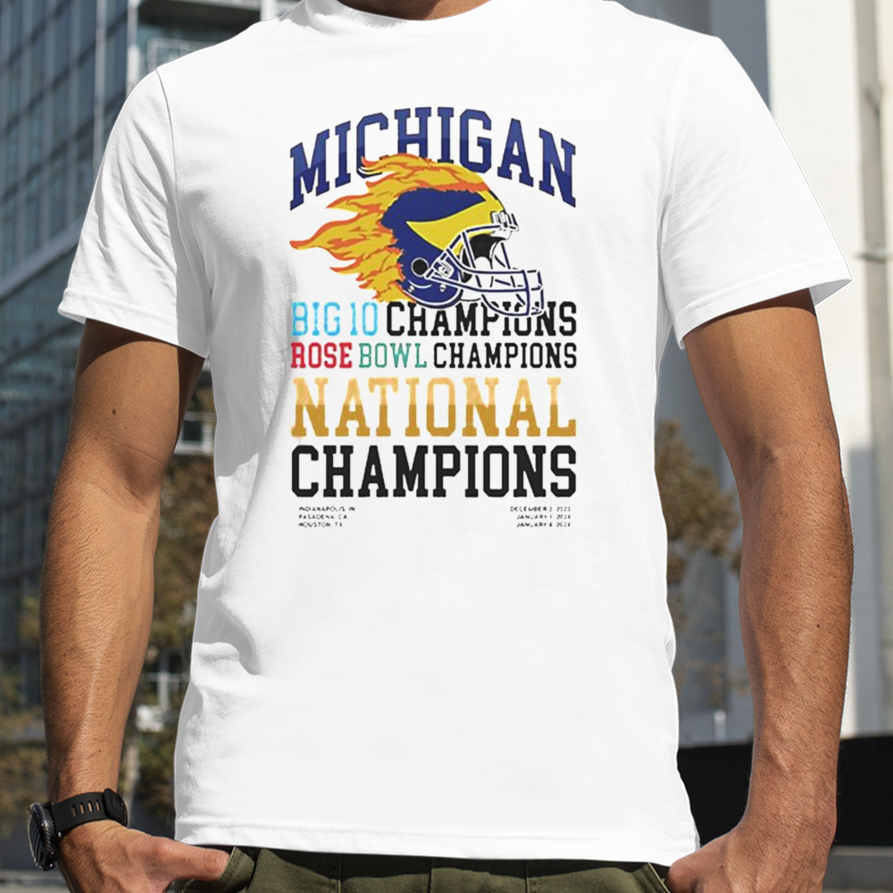 Michigan Big 10 Champions Rose Bowl Champions National Champions 2024 T-shirt