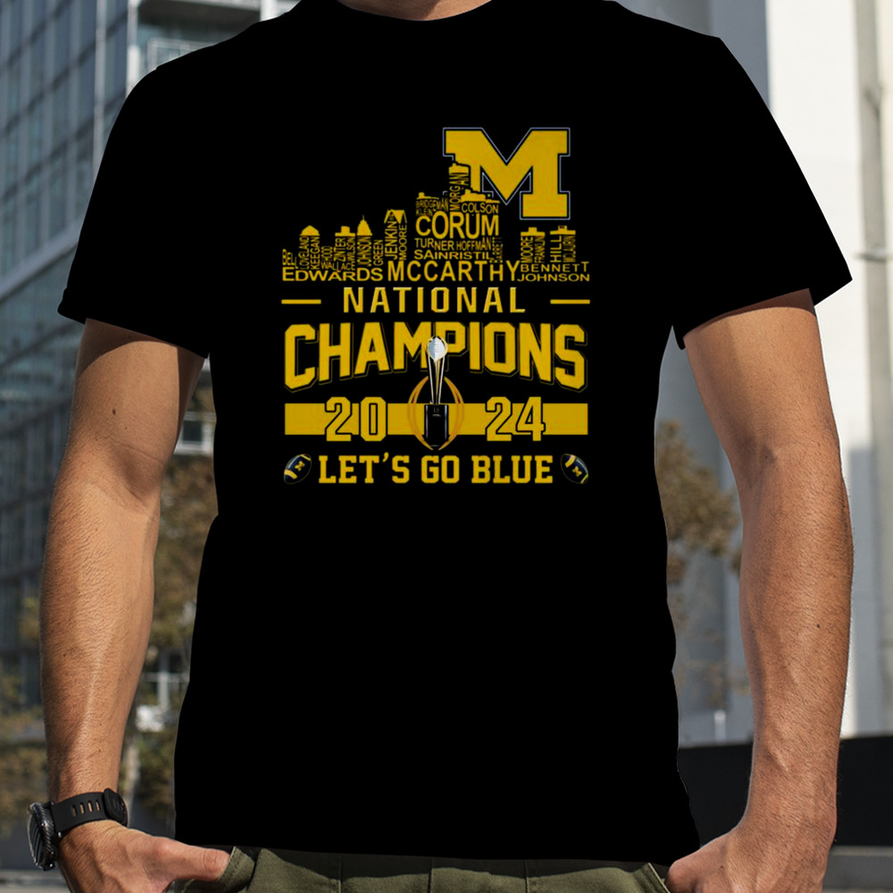 Michigan Wolverines City Players Names 2024 College Football National Champions Shirt