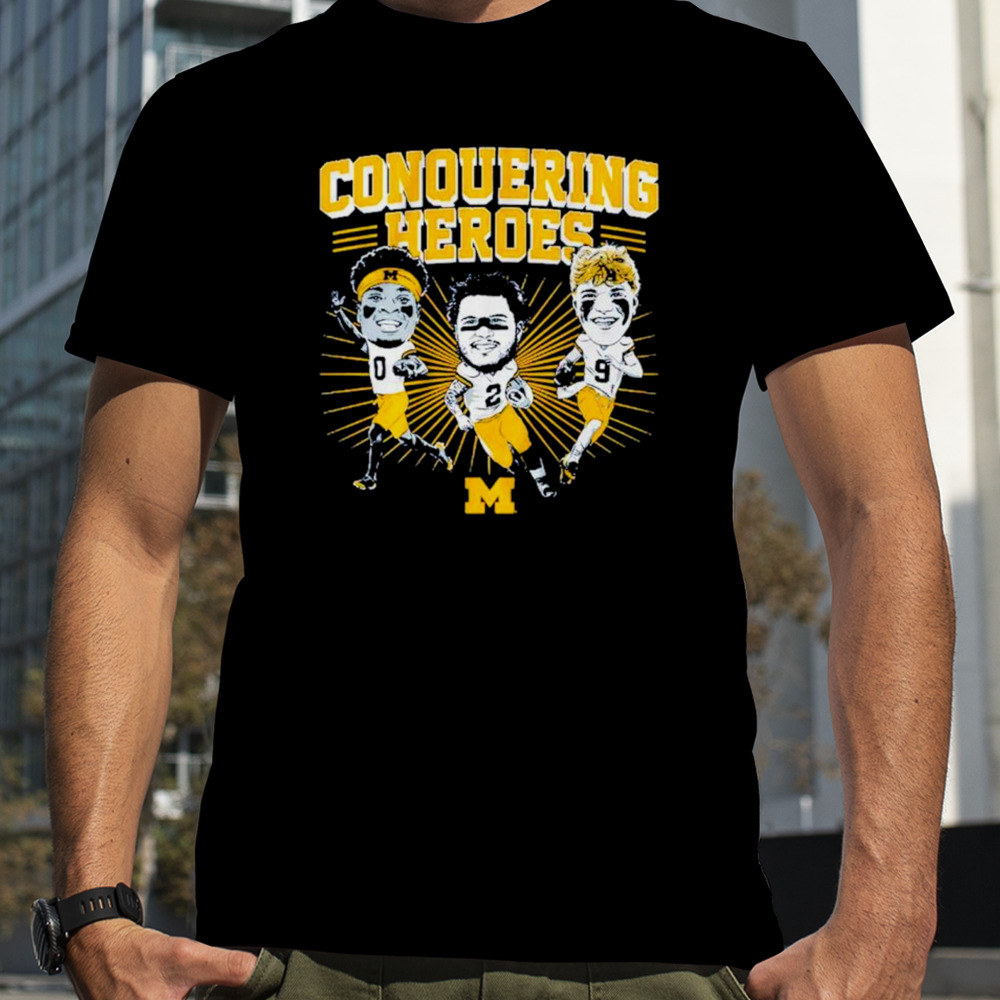 Michigan Wolverines McCarthy Corum and Sainristil conquering heroes shirt