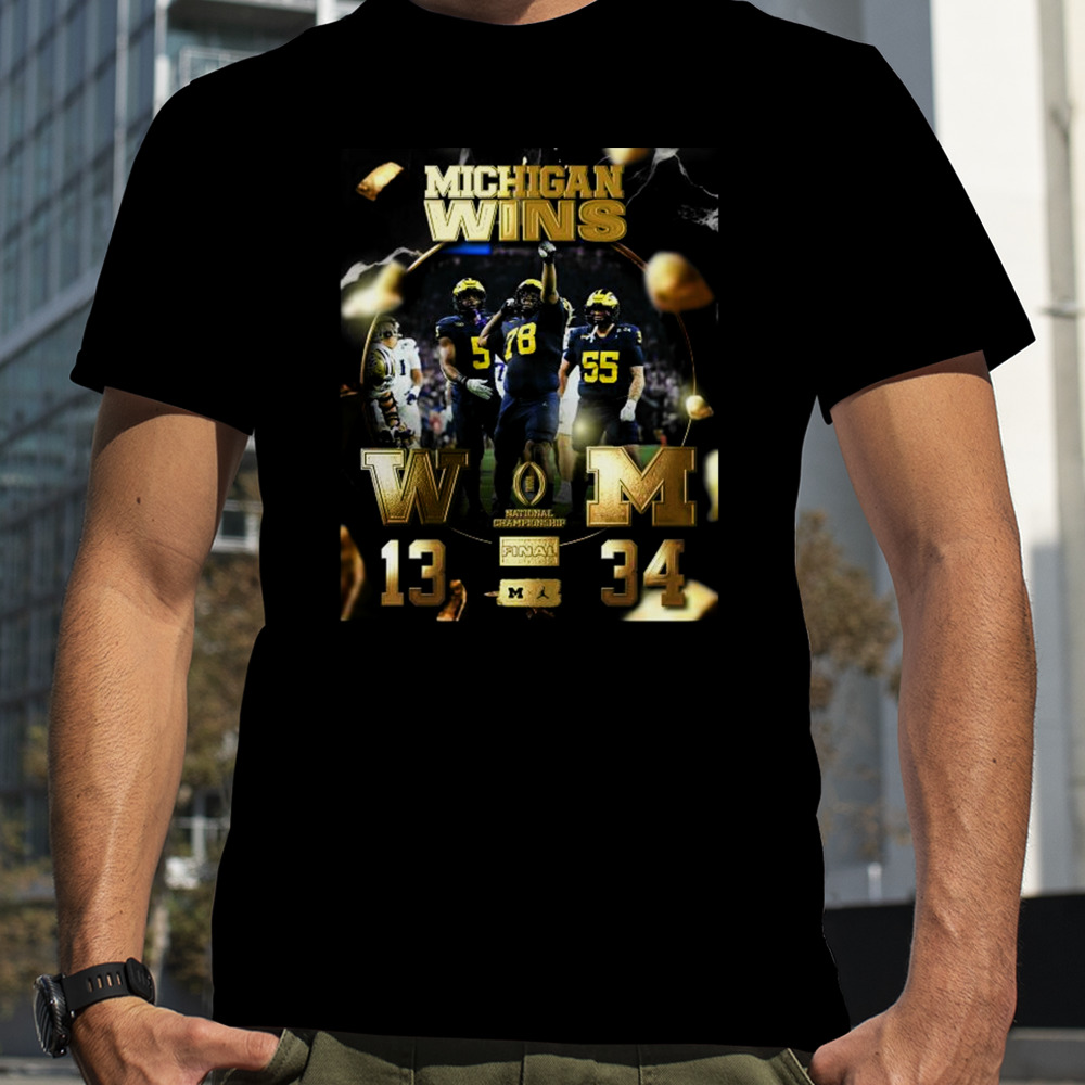 Michigan Wolverines Victory Washington Huskies 2023 National Champions Final Score Shirt