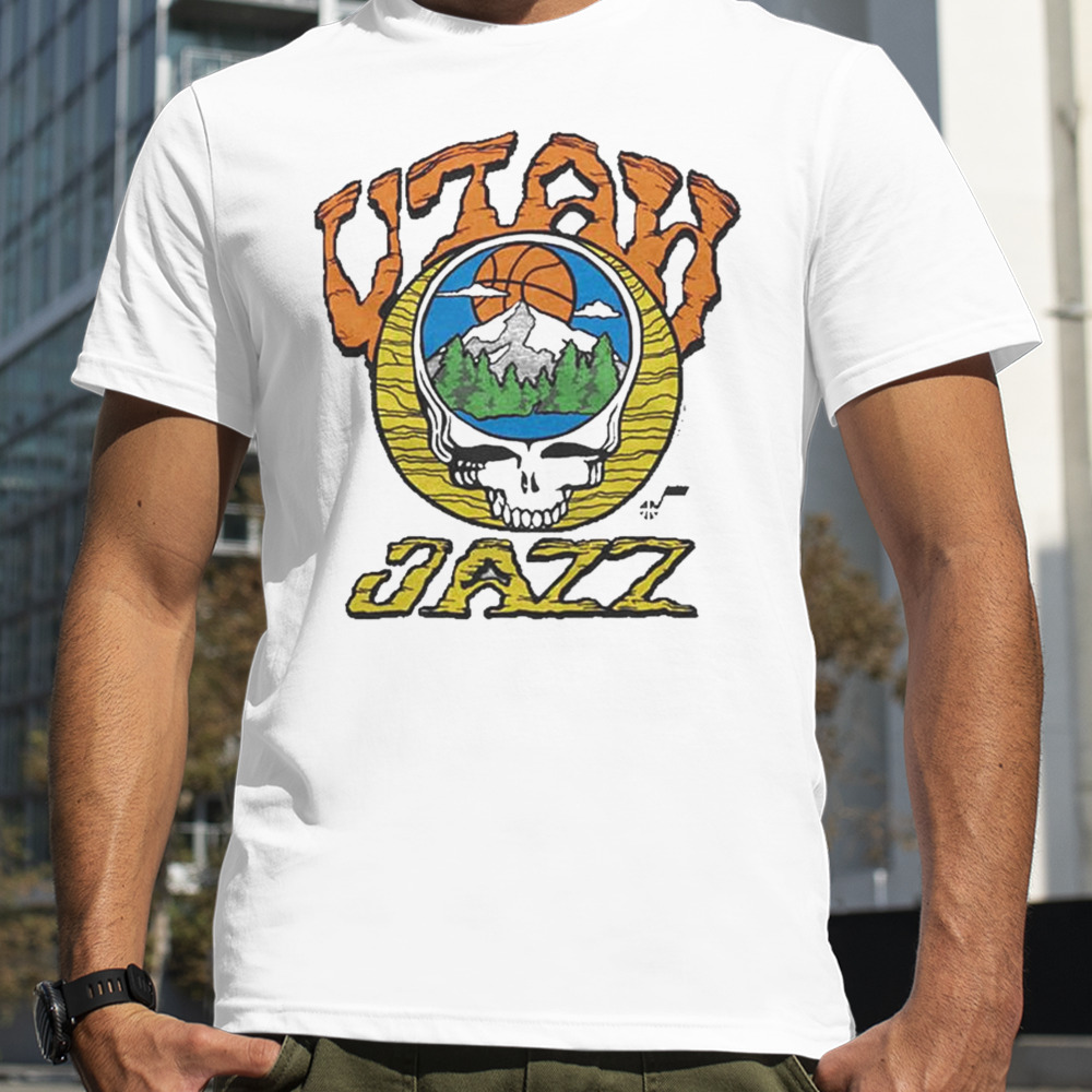 NBA x Grateful Dead x Jazz Skull Shirt