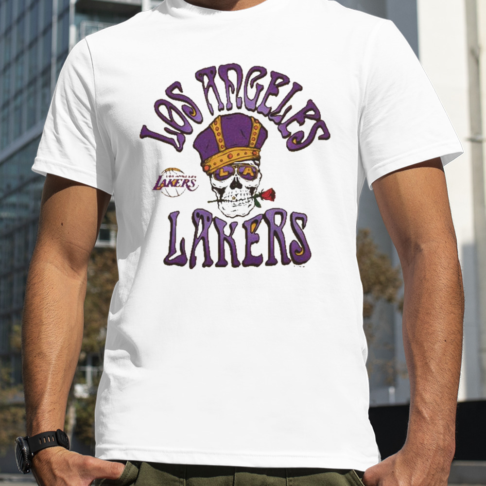 NBA x Grateful Dead x Lakers Skull And Rose Shirt