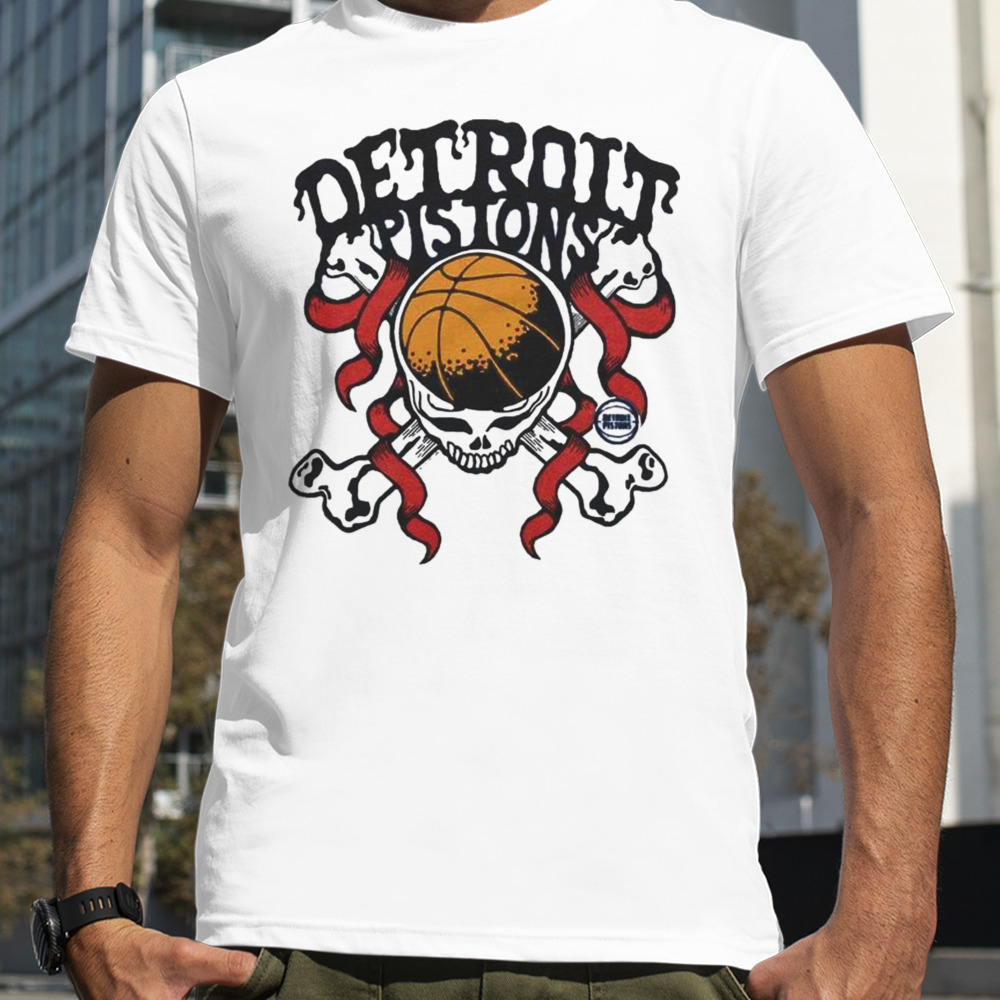 Nba X Grateful Dead X Detroit Pistons Skull 2024 T-shirt