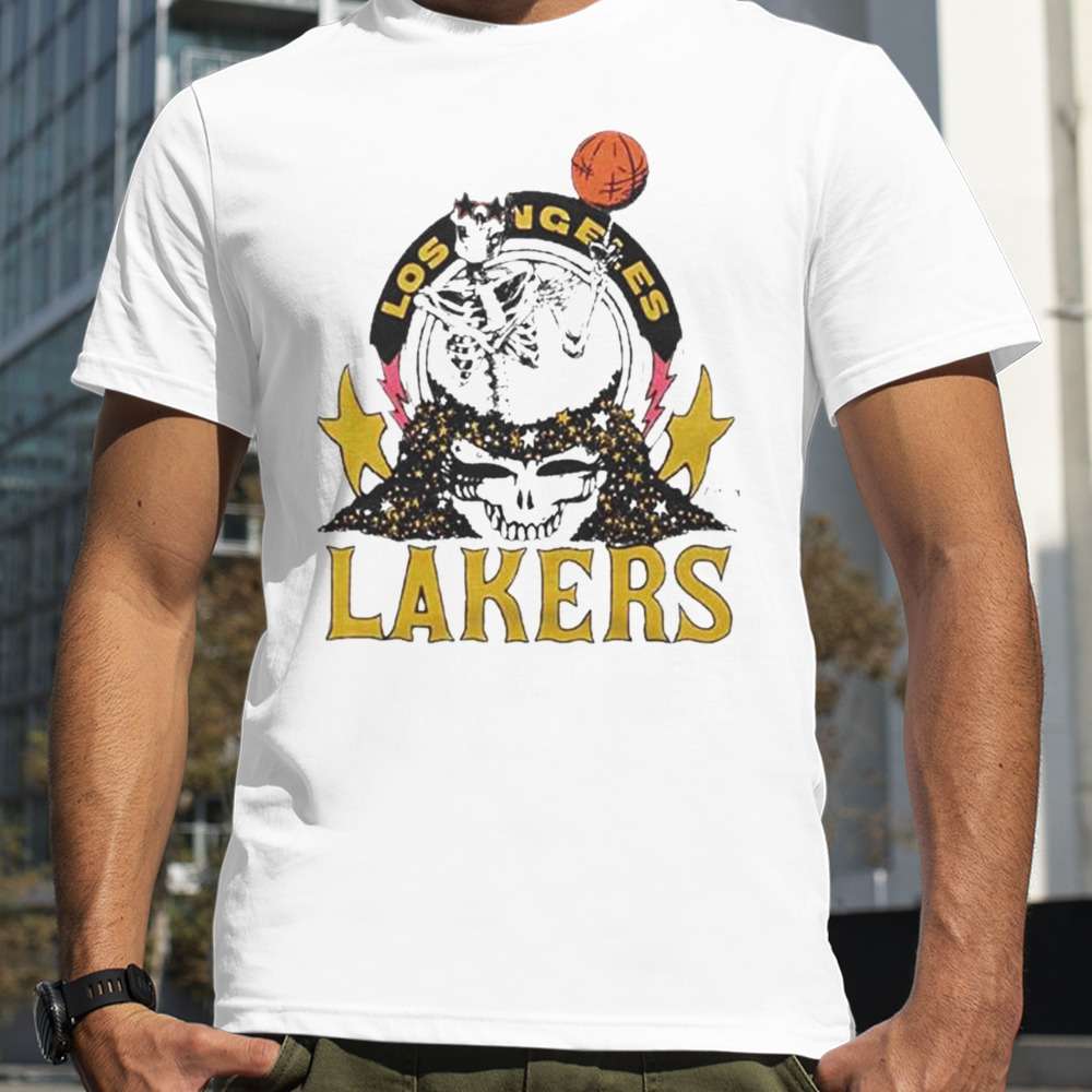 Nba X Grateful Dead X Los Angeles Lakers Skull 2024 T-shirt