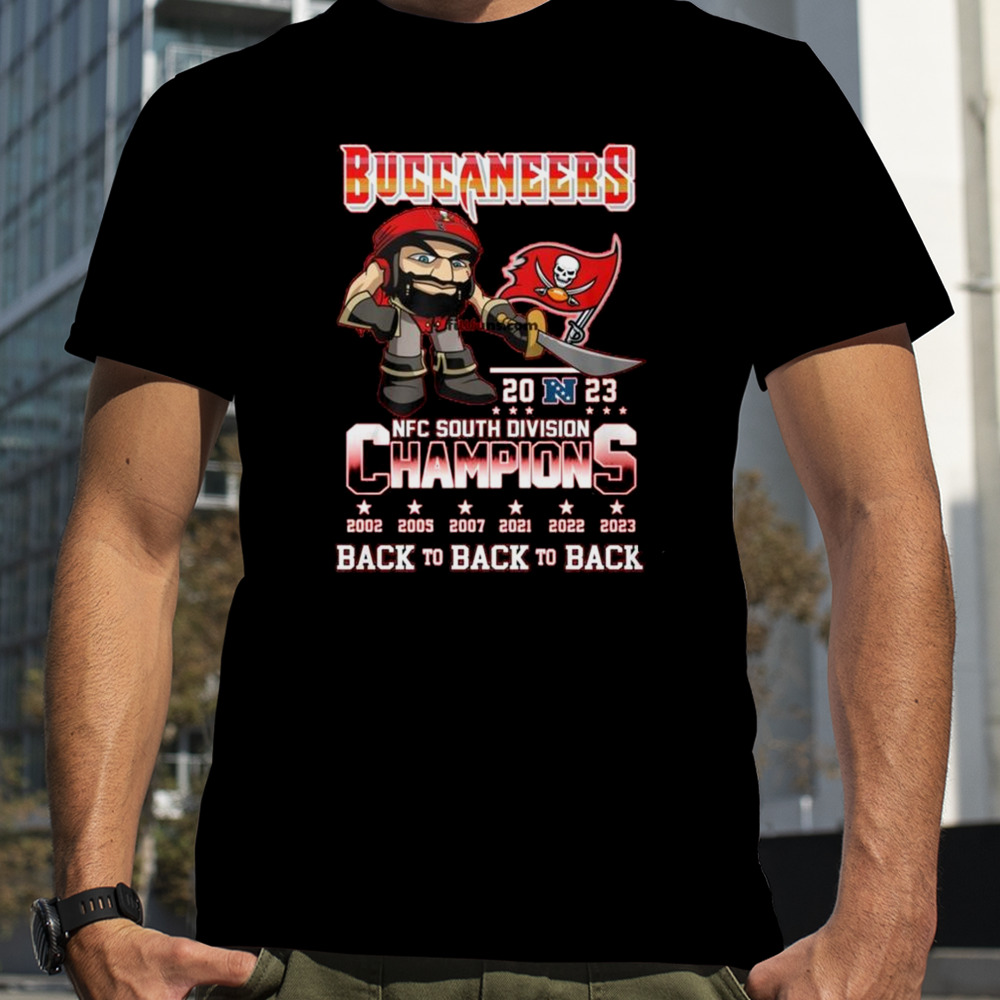 Tampa Bay Buccaneers NFC South Division Champions Back To Back To Back 2002-2023 Mascot Shirt