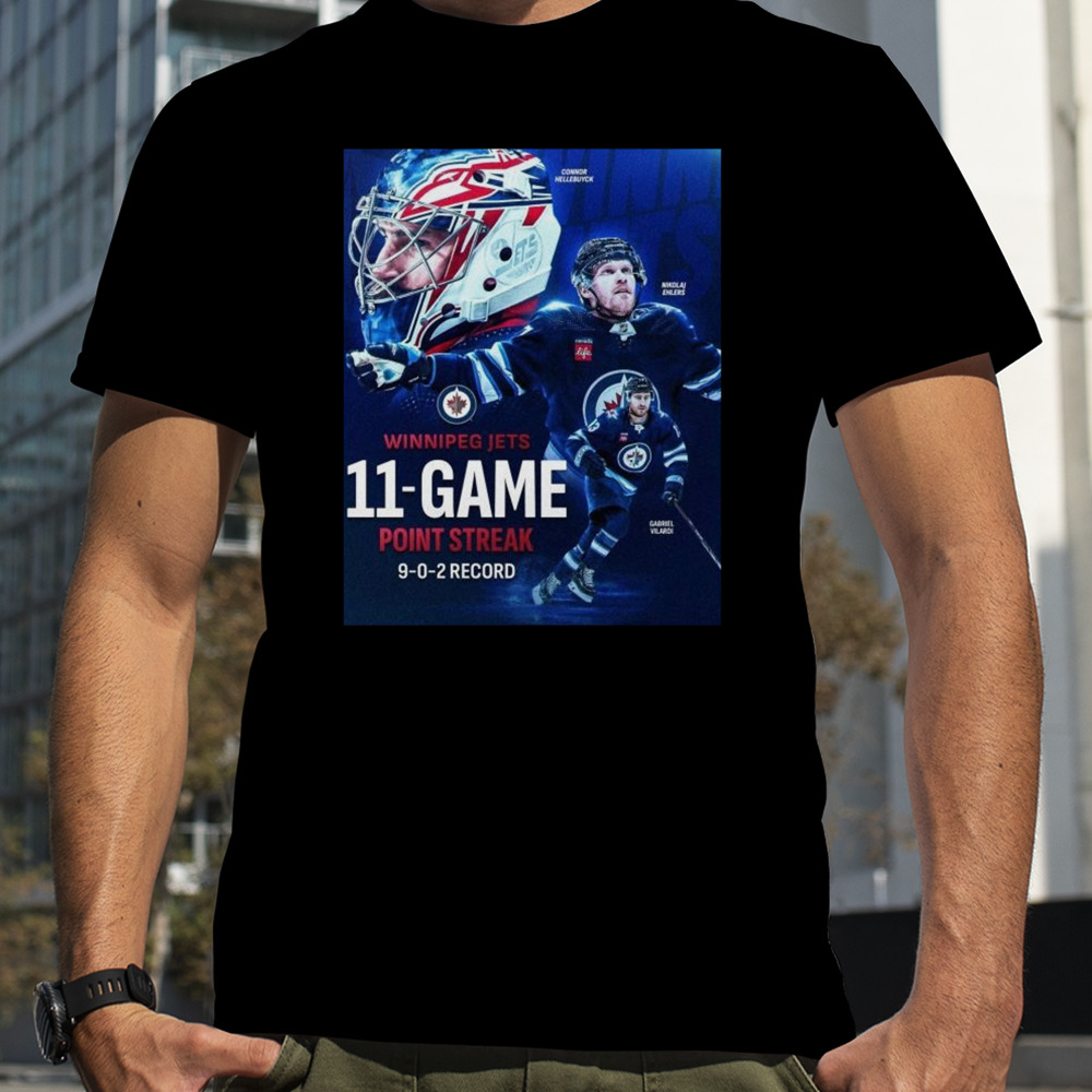 The Winnipeg Jets 11 Game Point Streak 9-0-2 Record T-shirt