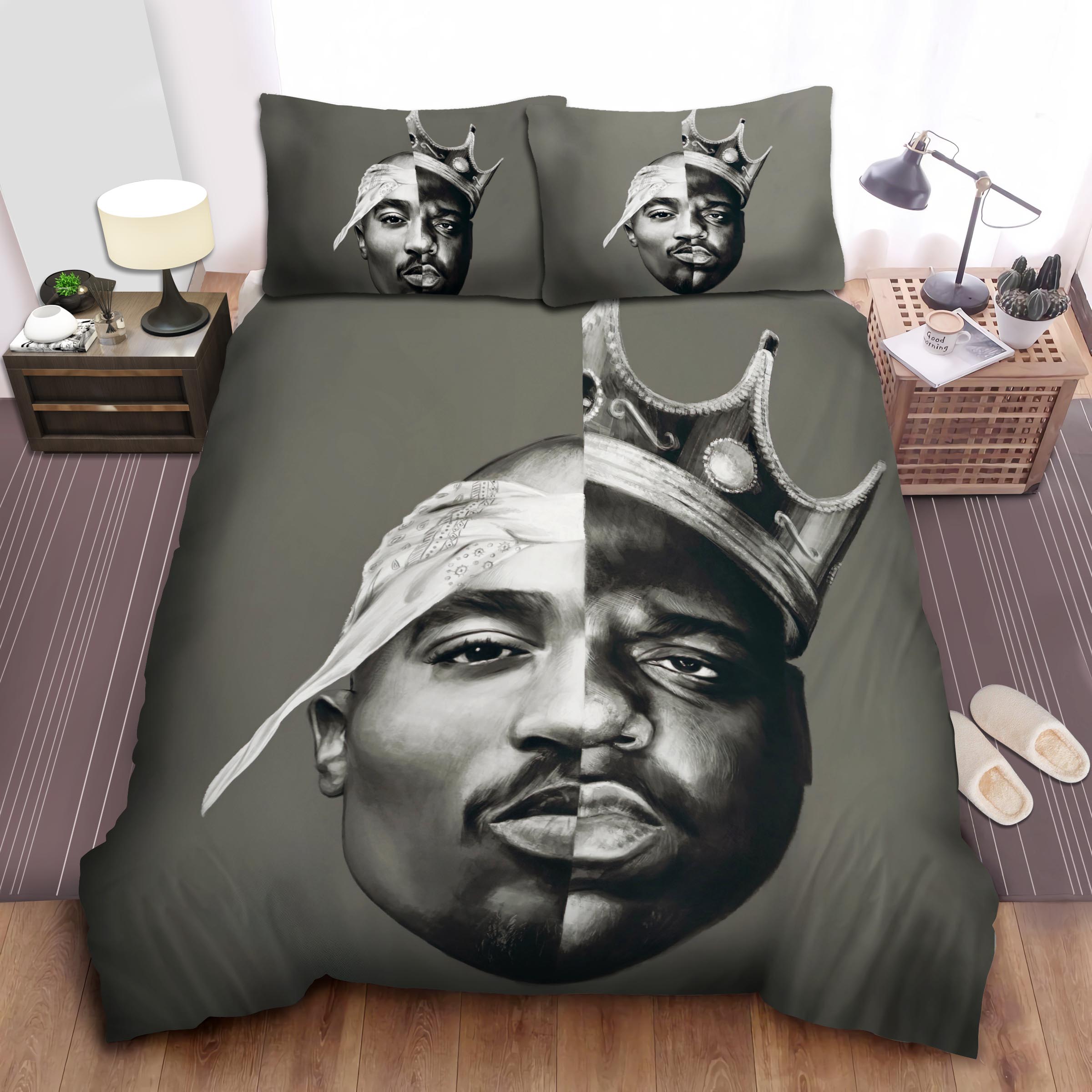 2pac Bed Tupac Biggie Poster Sheets Spread Comforter Duvet Cover Bedding Sets