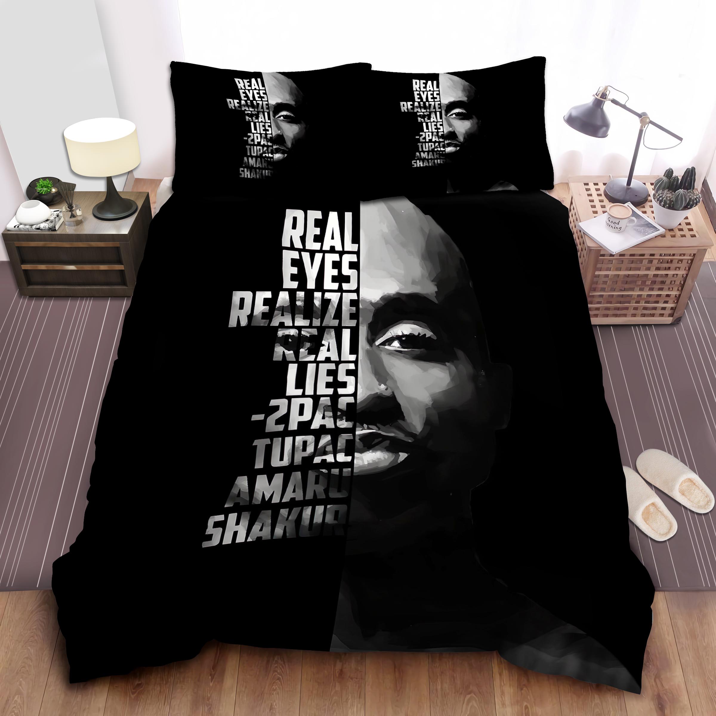 2pac Real Eyes Realize Real Lies Tupac Bed Sheets Spread Comforter Duvet Cover Bedding Sets