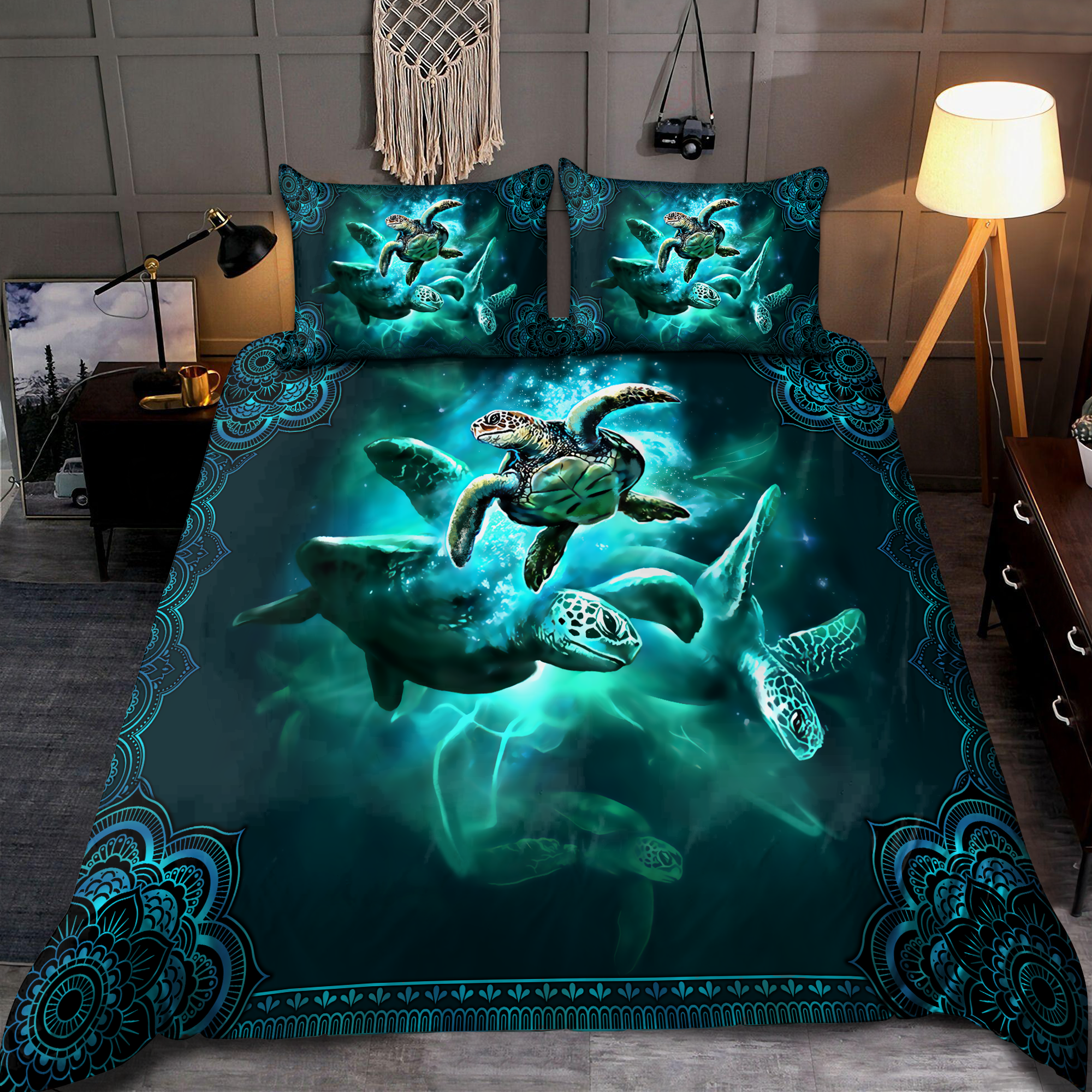 3D Sea Turtle Blue Ocean Bed Sheets Duvet Cover Bedding Set