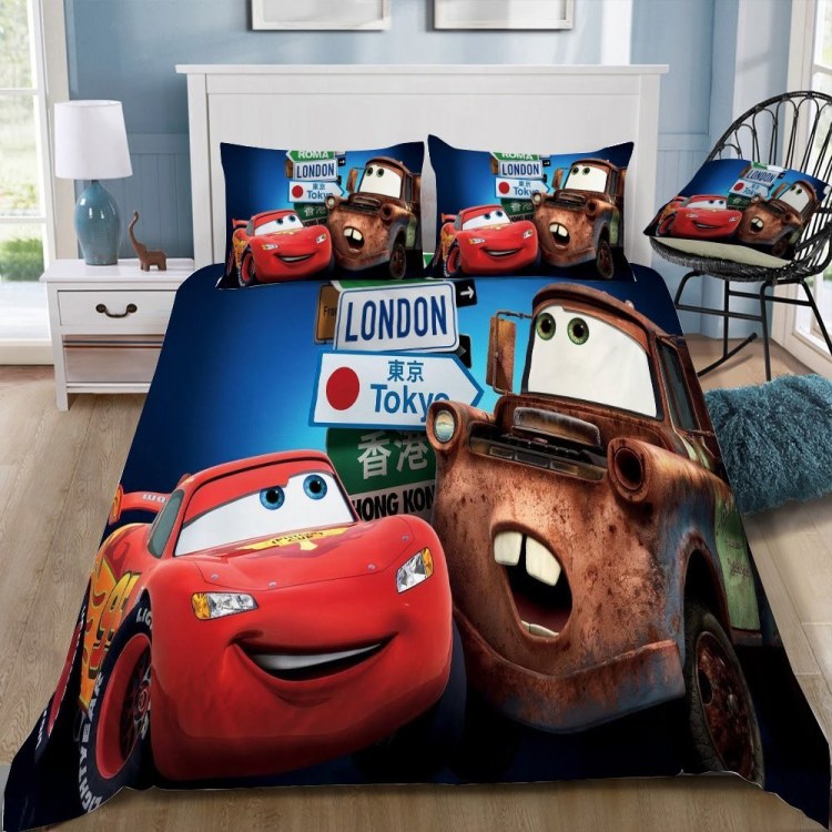 3d Disney Cars Animated Film Series Bedding Set (duvet Cover & Pillow Cases)