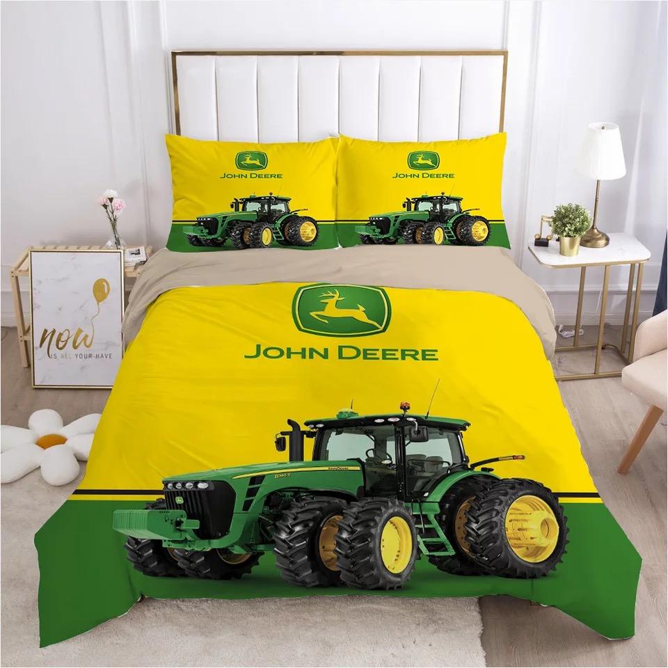 3d John Deere Logo Tractor Duvet Cover Bedding Set