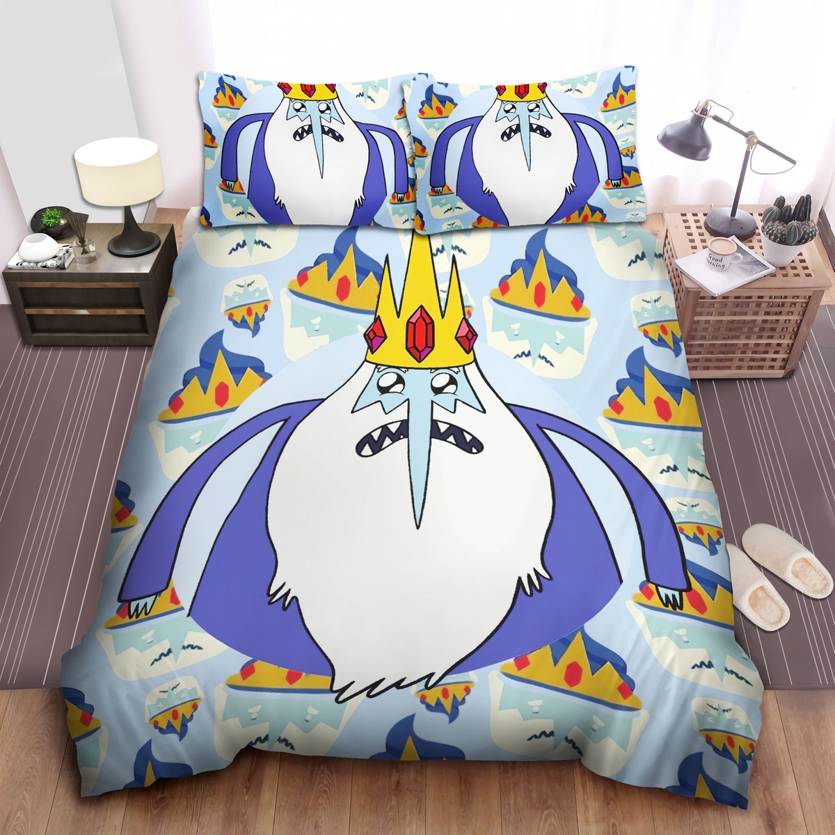 Adventure Time,  Ice King And Crowns Bed Sheets Spread Comforter Duvet Cover Bedding Sets