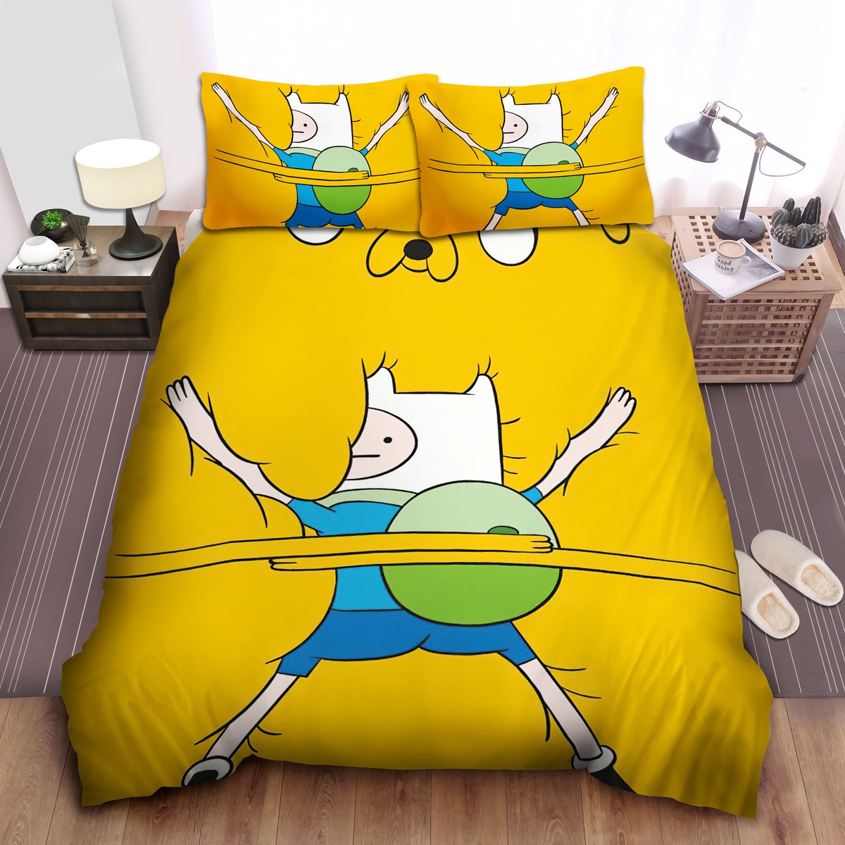 Adventure Time, Best Friend Hugging Bed Sheets Spread Comforter Duvet Cover Bedding Sets