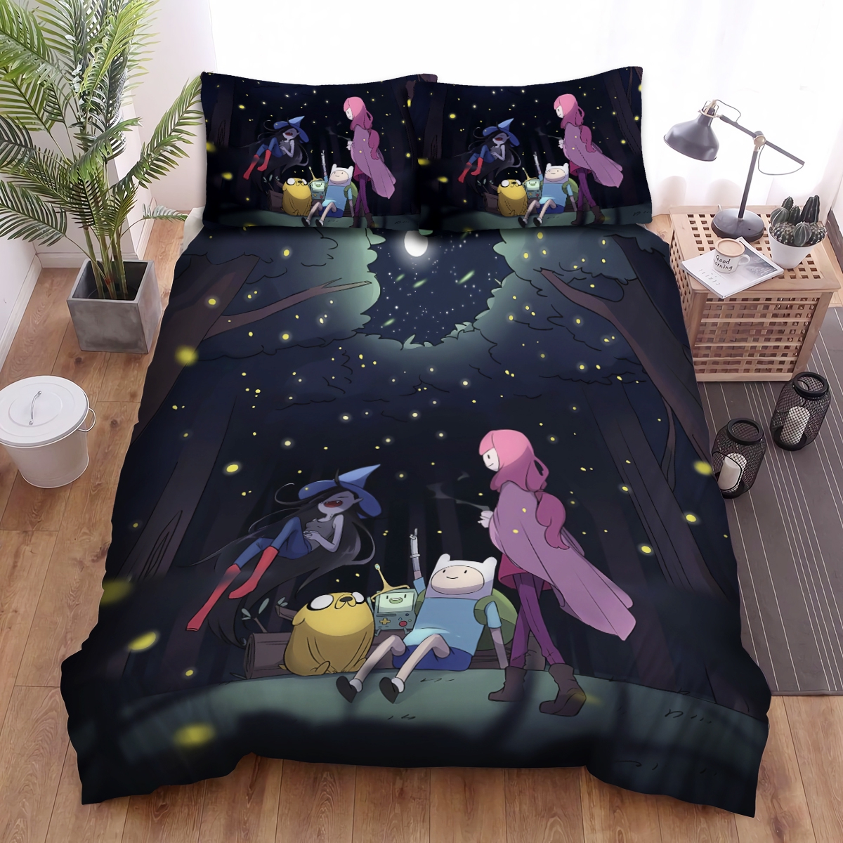 Adventure Time, Watching Fireflies Bed Sheets Spread Duvet Cover Bedding Sets