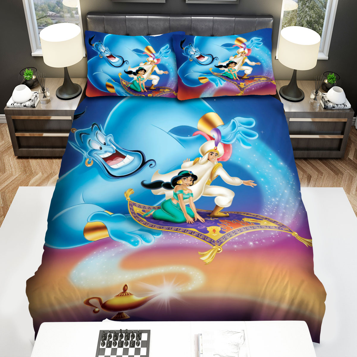 Aladdin And The Magic Lamp And Carpet Bed Sheets Spread Comforter Duvet Cover Bedding Sets