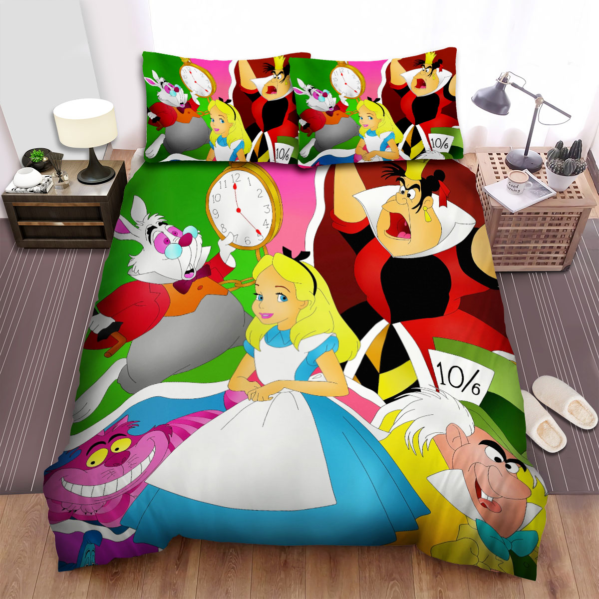 Alice In Wonderland Main Characters Bed Sheets Spread Duvet Cover Bedding Sets