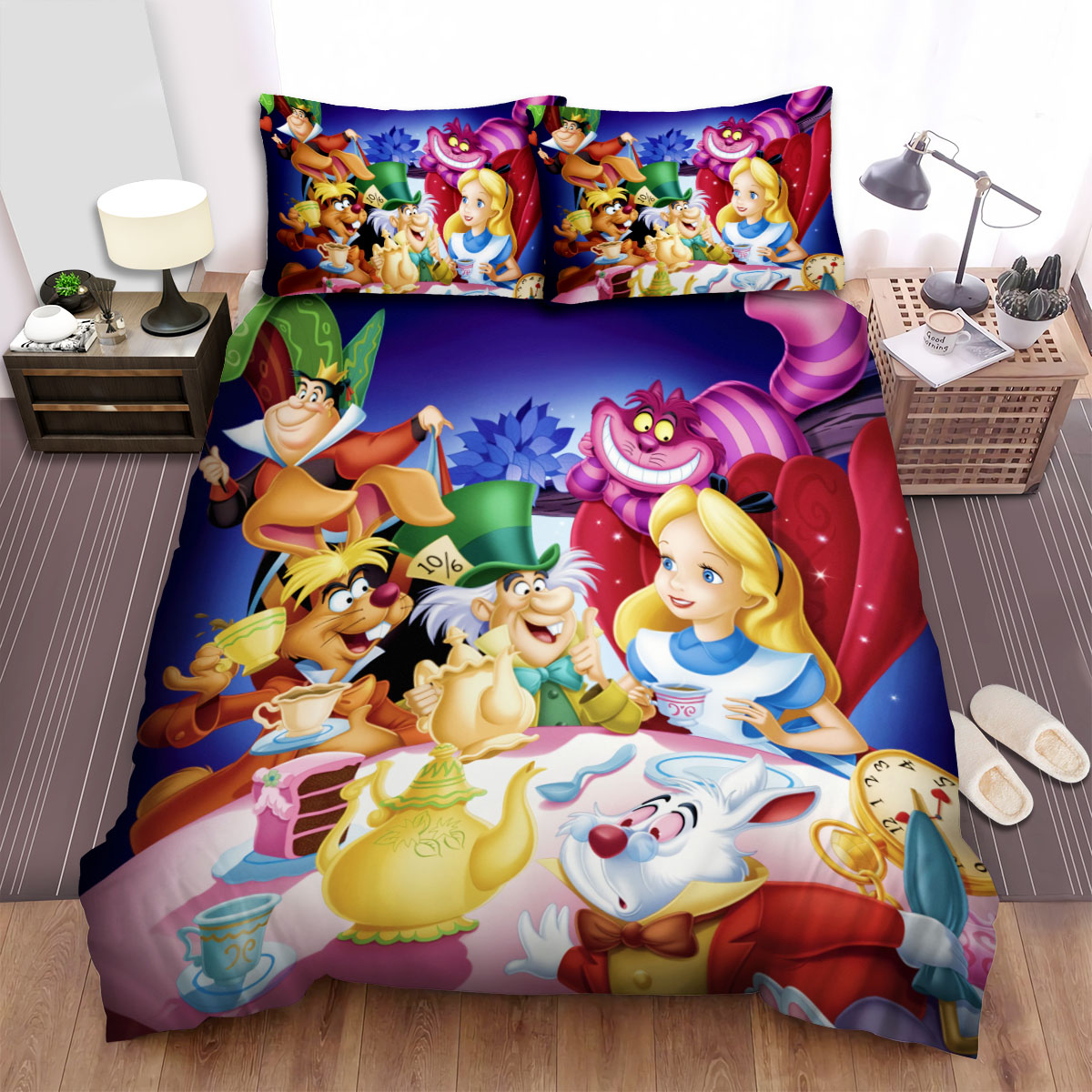 Alice In Wonderland Main Characters Key Art Bed Sheets Spread Duvet Cover Bedding Sets