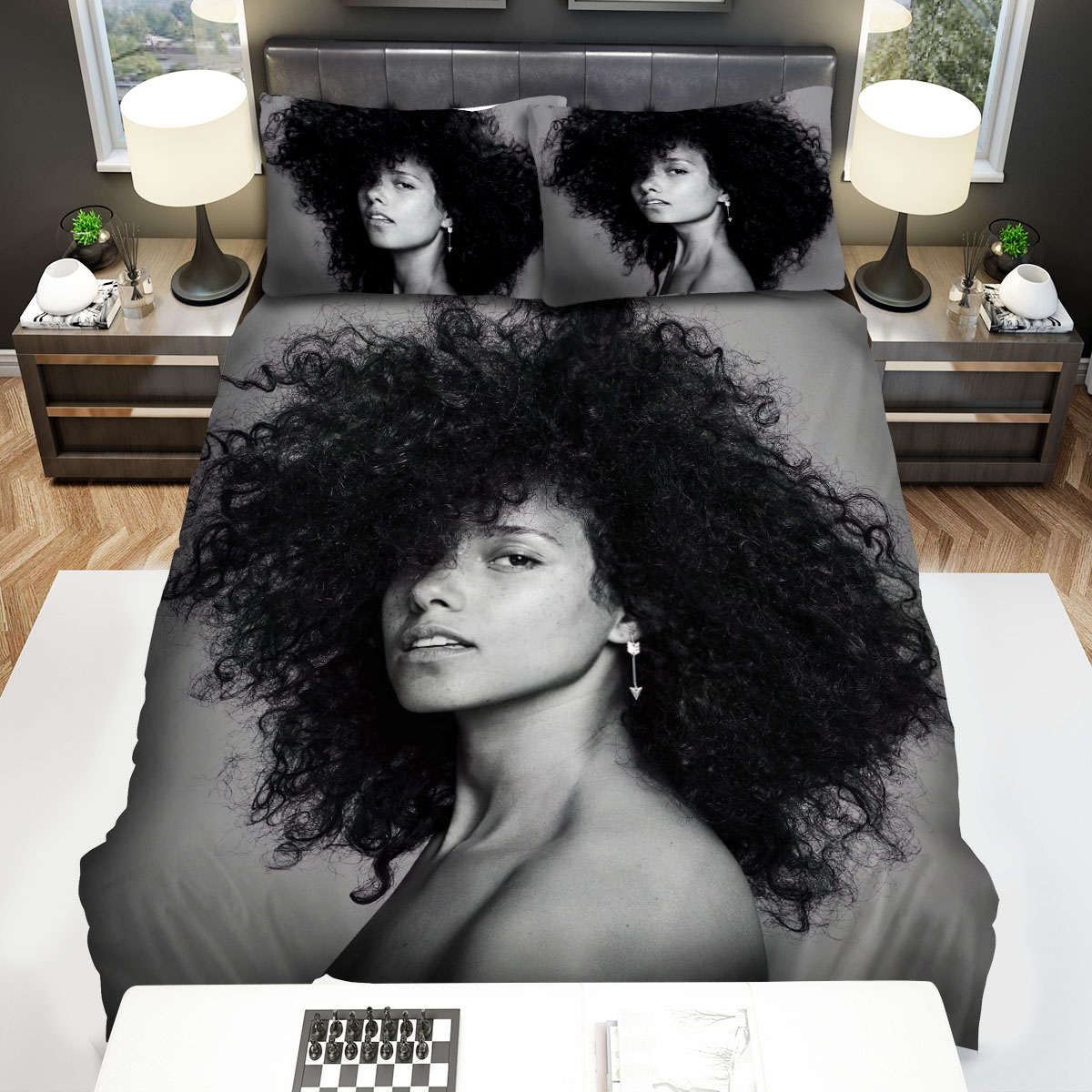 Alicia Keys, Here Album Cover Bed Sheets Spread Duvet Cover Bedding Sets