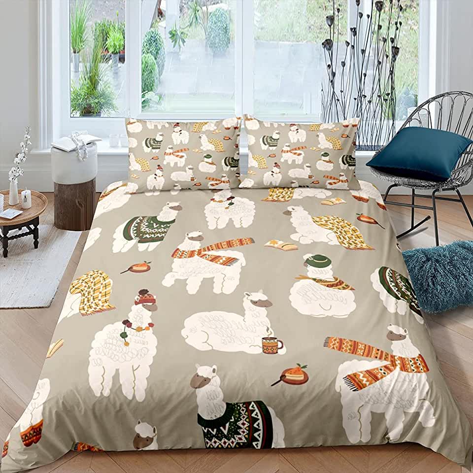 Alpaca In The Winter Bedding Set Bed Sheets Spread Comforter Duvet Cover Bedding Sets