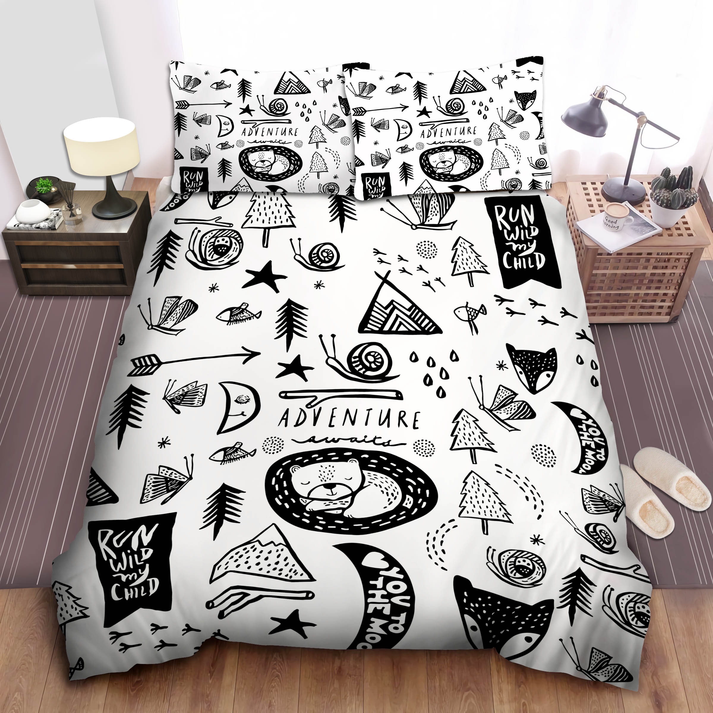 Animal Woodland Run Wild My Child Cotton Bed Sheets Spread Comforter Duvet Cover Bedding Sets