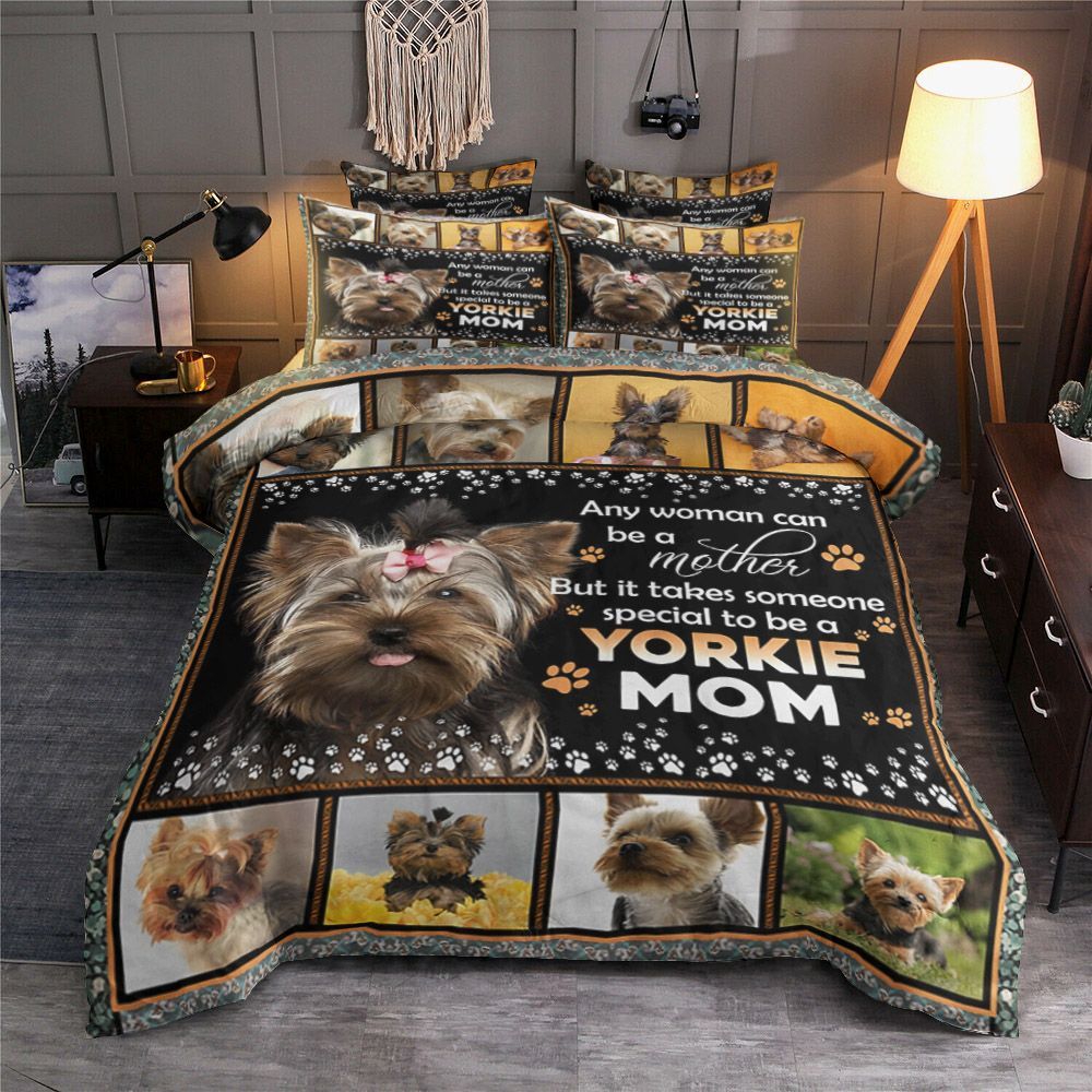 Any Woman Can Be A Mother But It Takes Someone Special To Be A Yorkie Mom Cotton Bed Sheets Spread Comforter Duvet Cover Bedding Sets