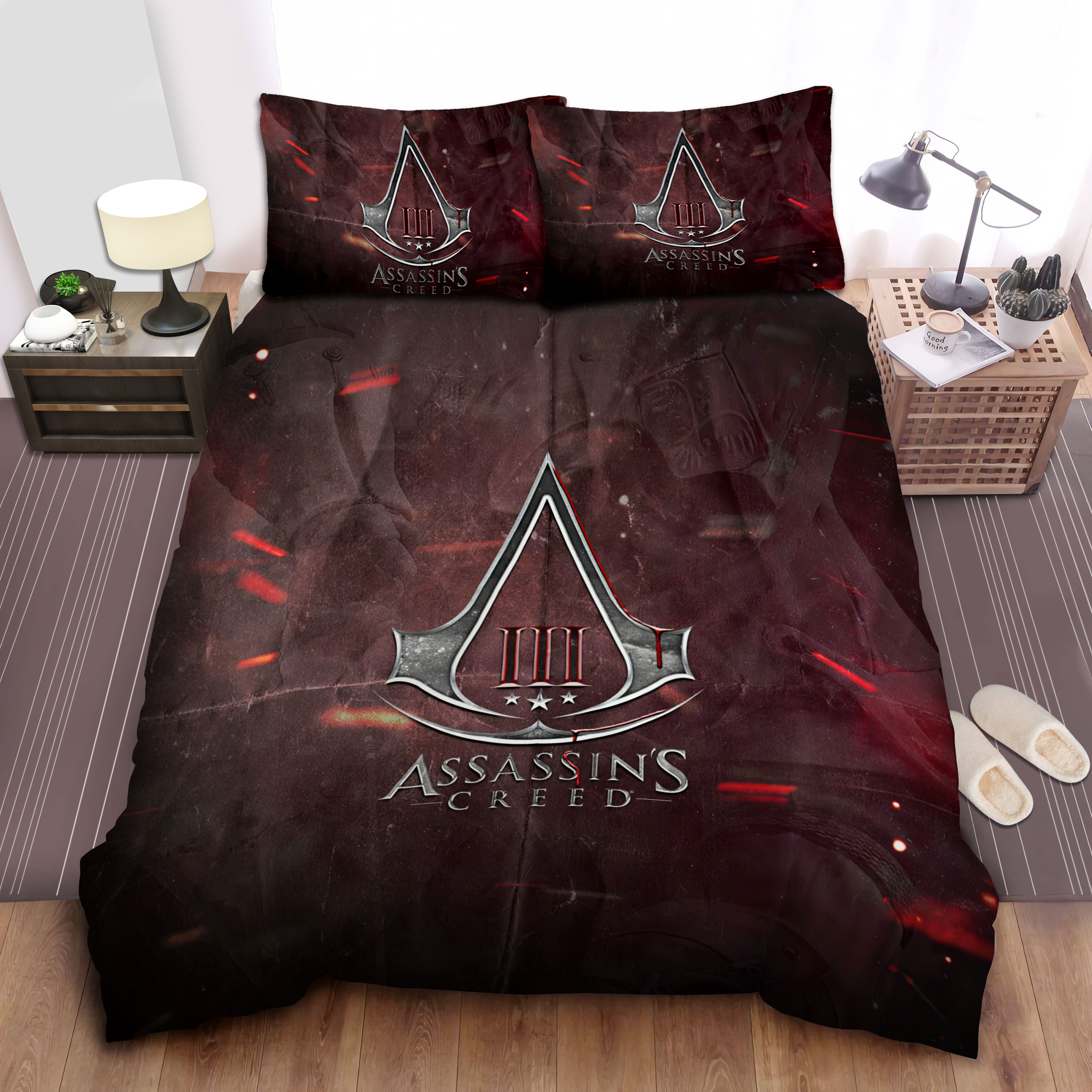 Assassin's Creed Iii Stars Logo Bed Sheets Spread Comforter Duvet Cover Bedding Sets