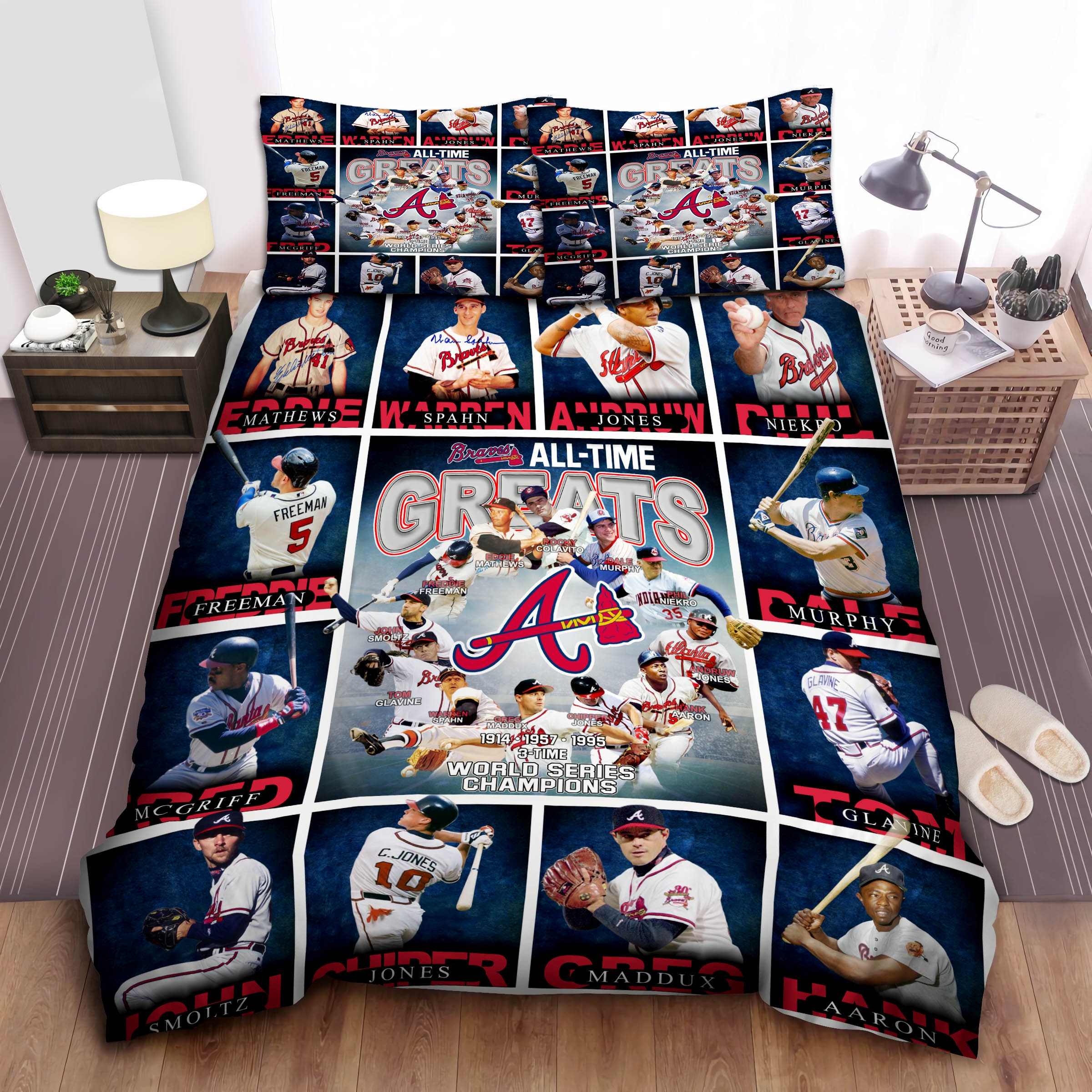 Atlanta Braves All-time Greats Bedding Set